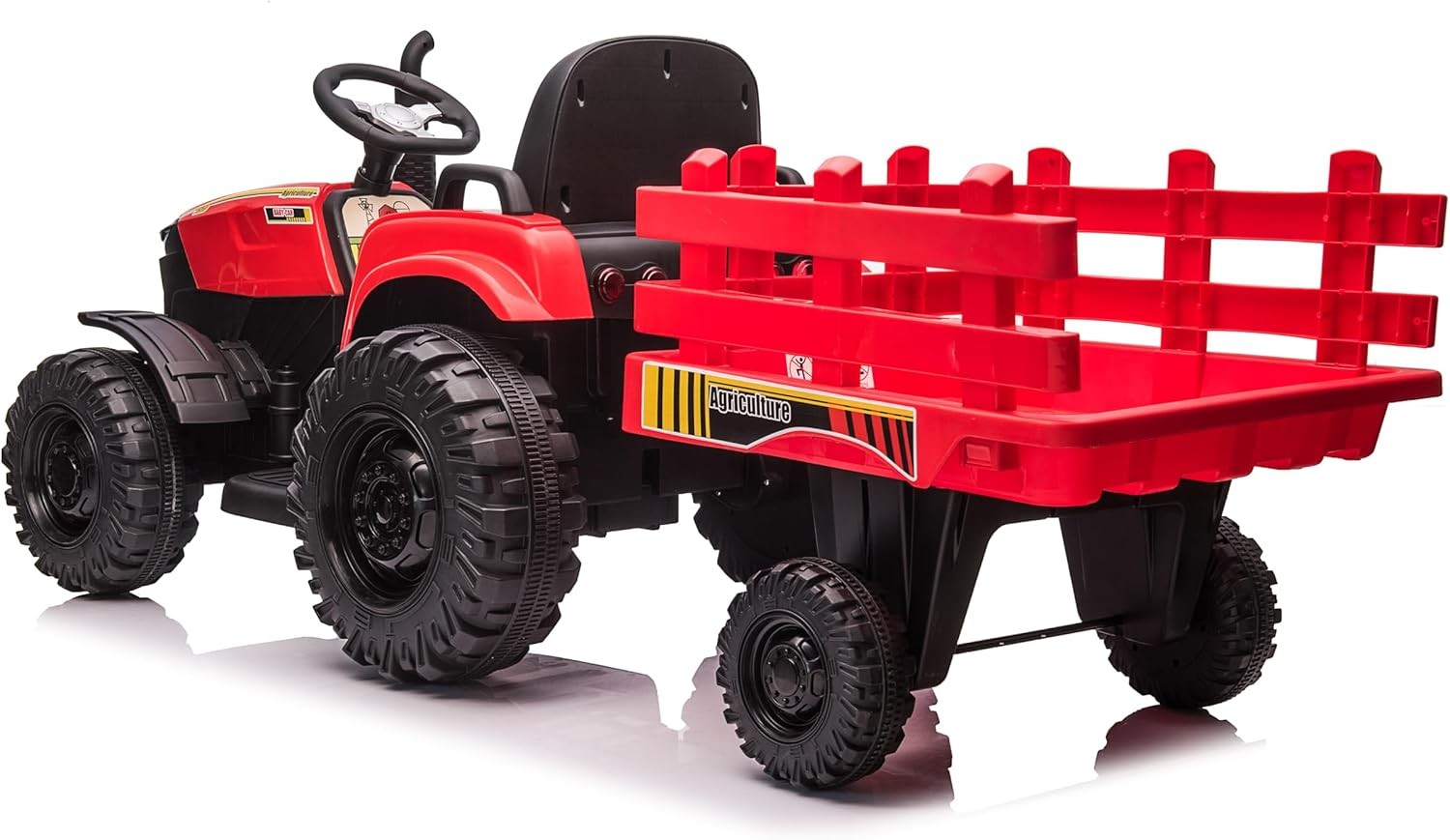 Electric Ride On Car Kids Ride On Tractor with Trailer Outdoor Farm Play Vehicle