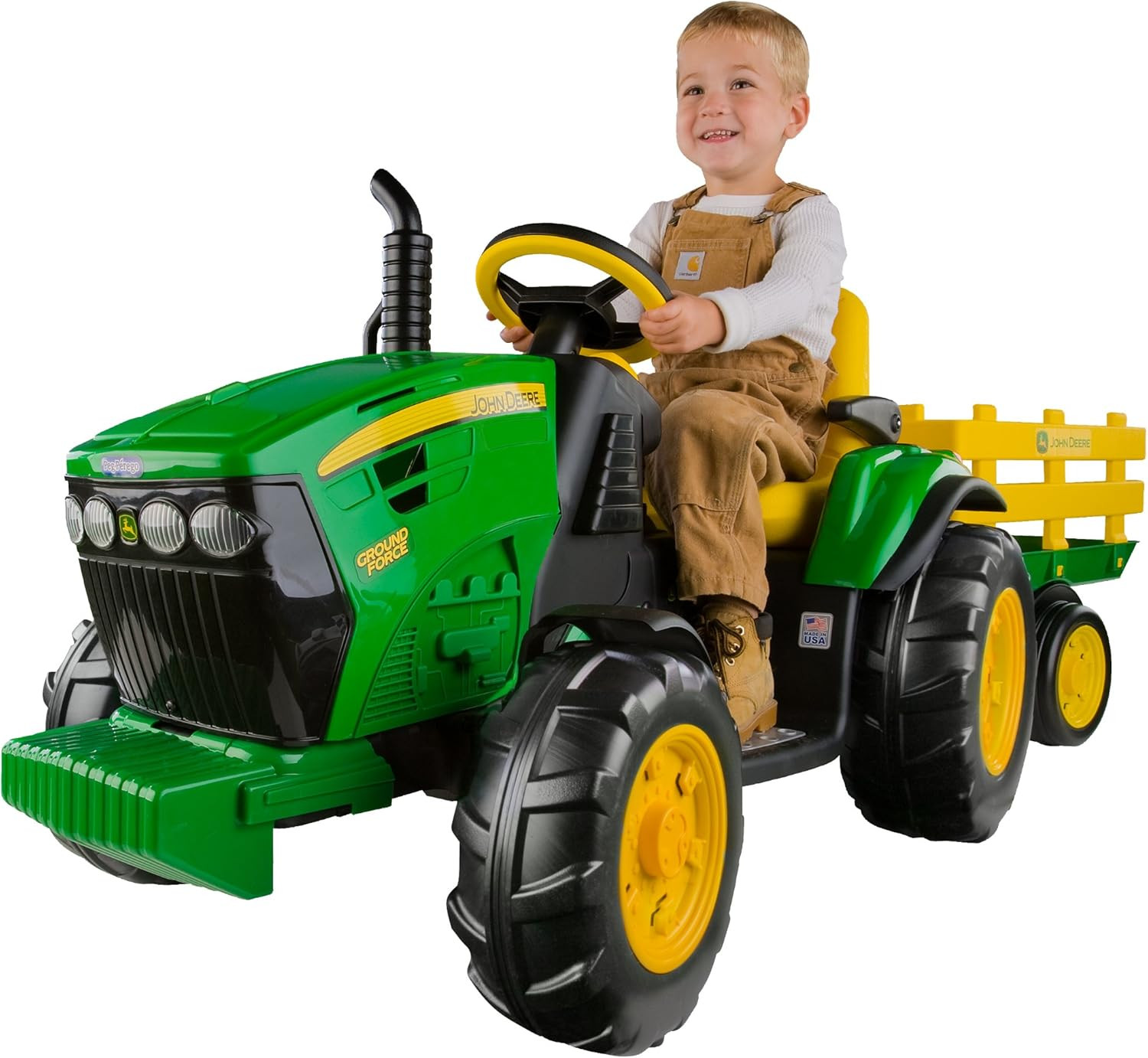 Peg Perego John Deere12 Volt Multi-Speed Ride on Ground Force Tractor & Trailer