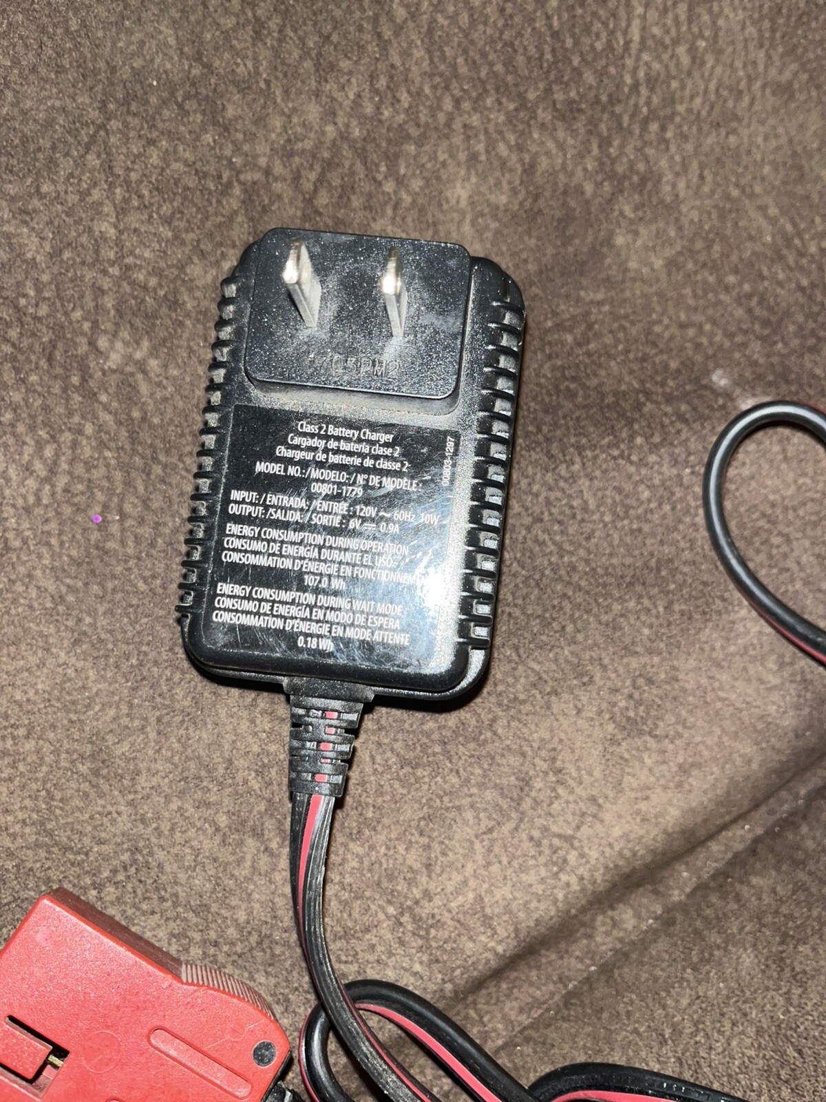 Power Wheels 6 Volt Charger for 00801-0712 RED 6v Battery Genuine Fisher Price