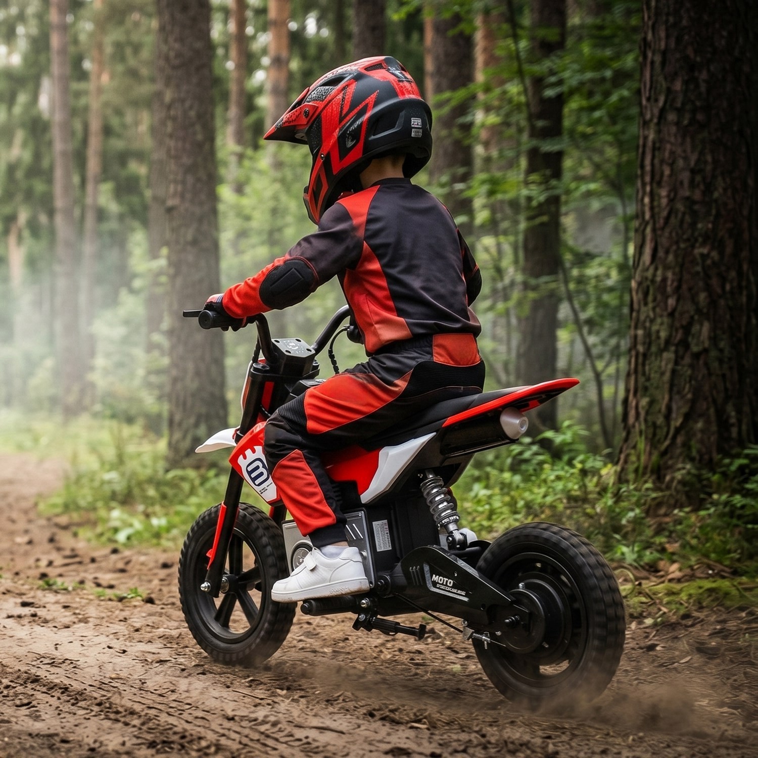 24V Electric Motocross Dirt Bike for Kids Ages 5-12 200W High Speed 9.32 MPH