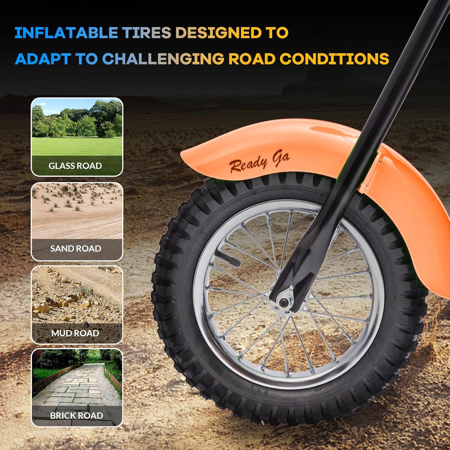 Electric Motorcycle 24V 250W 2 Speeds Max Up to 14MPH for Kids/Teens Orange