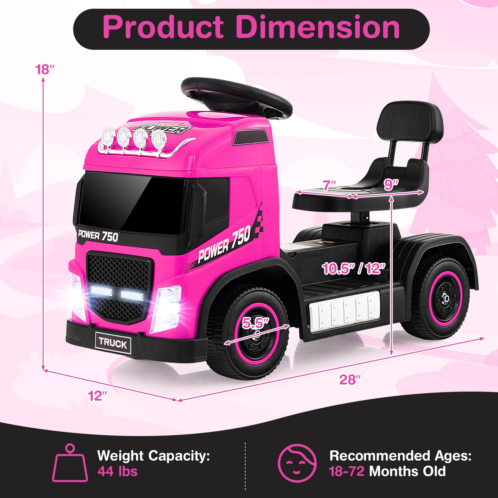 6V Kids Ride-on Truck 2-in-1 Toddler Electric Car for Boys & Girls Birthday Gift