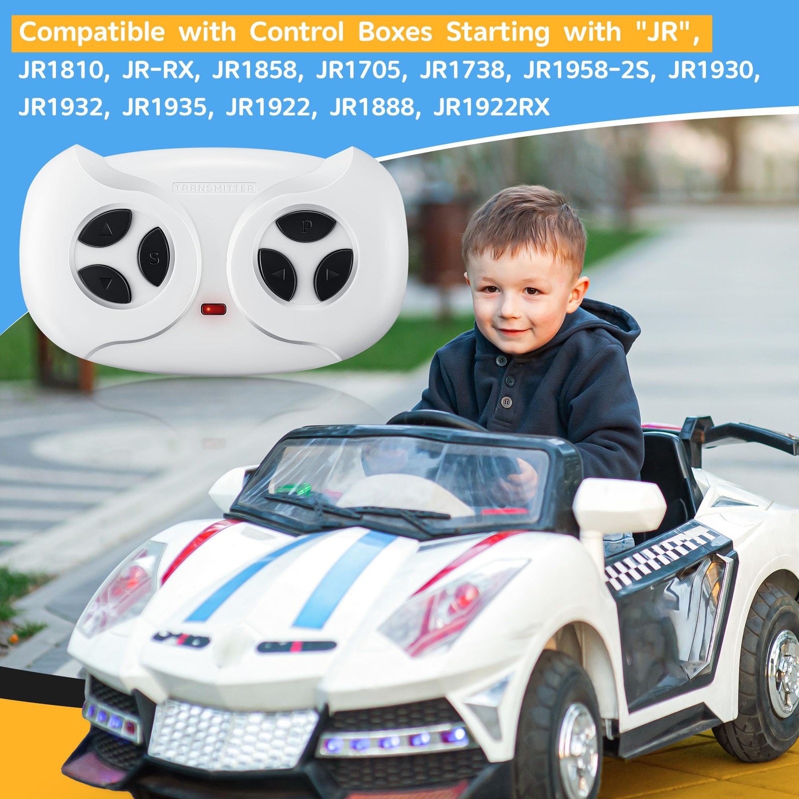 Saillong 2.4G Remote Control for Kids Electric Car, White white