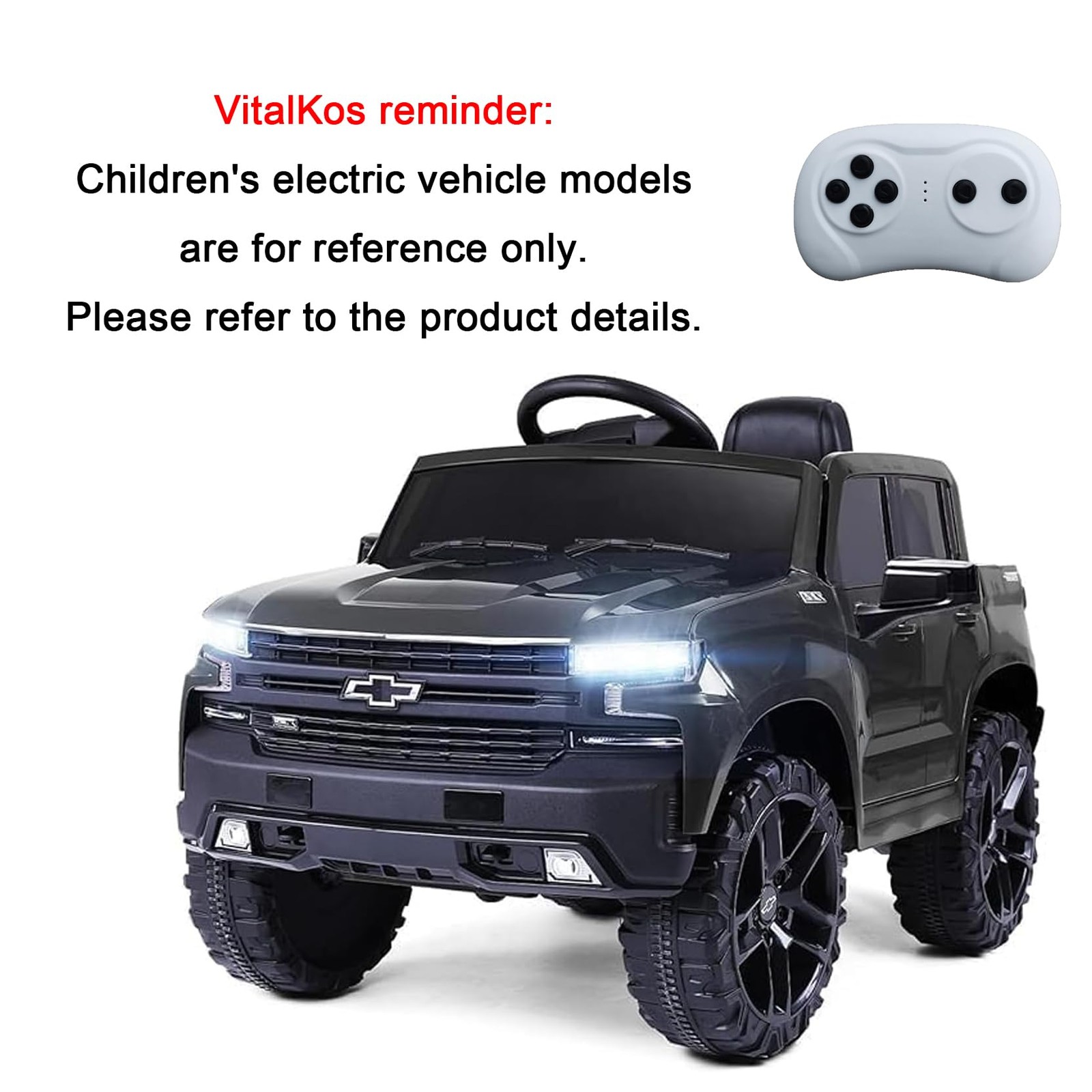 2.4G Bluetooth Remote Control for Kids Powered Ride On Car, black