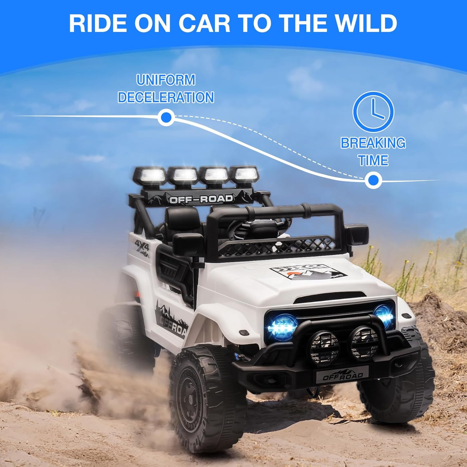 Ride on Truck Car for Kids, 12V Electric Ride on Car with Remote Control, Spring