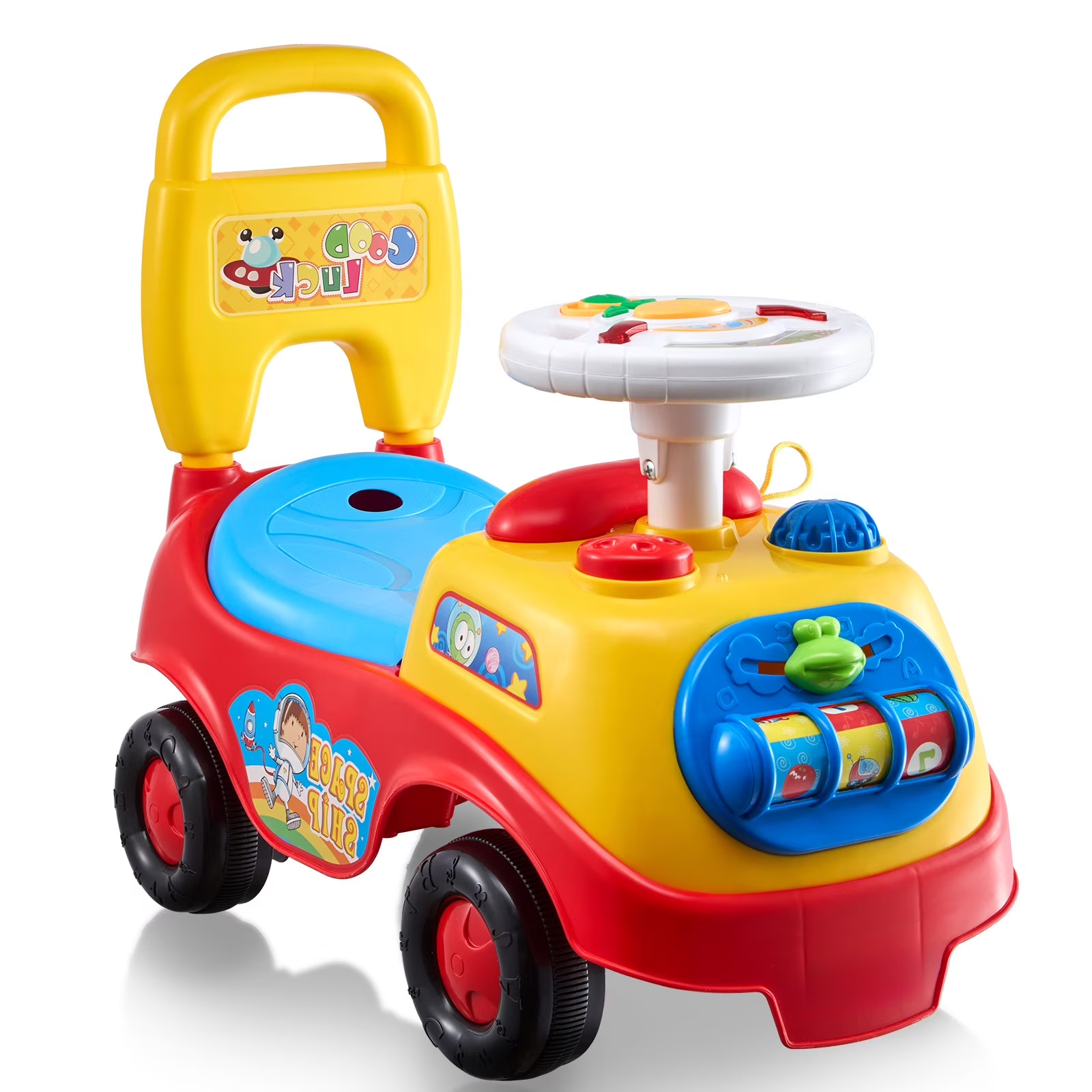 Kids Ride On Toy Toddler Push Car Under Seat Storage Compartment Multicolor