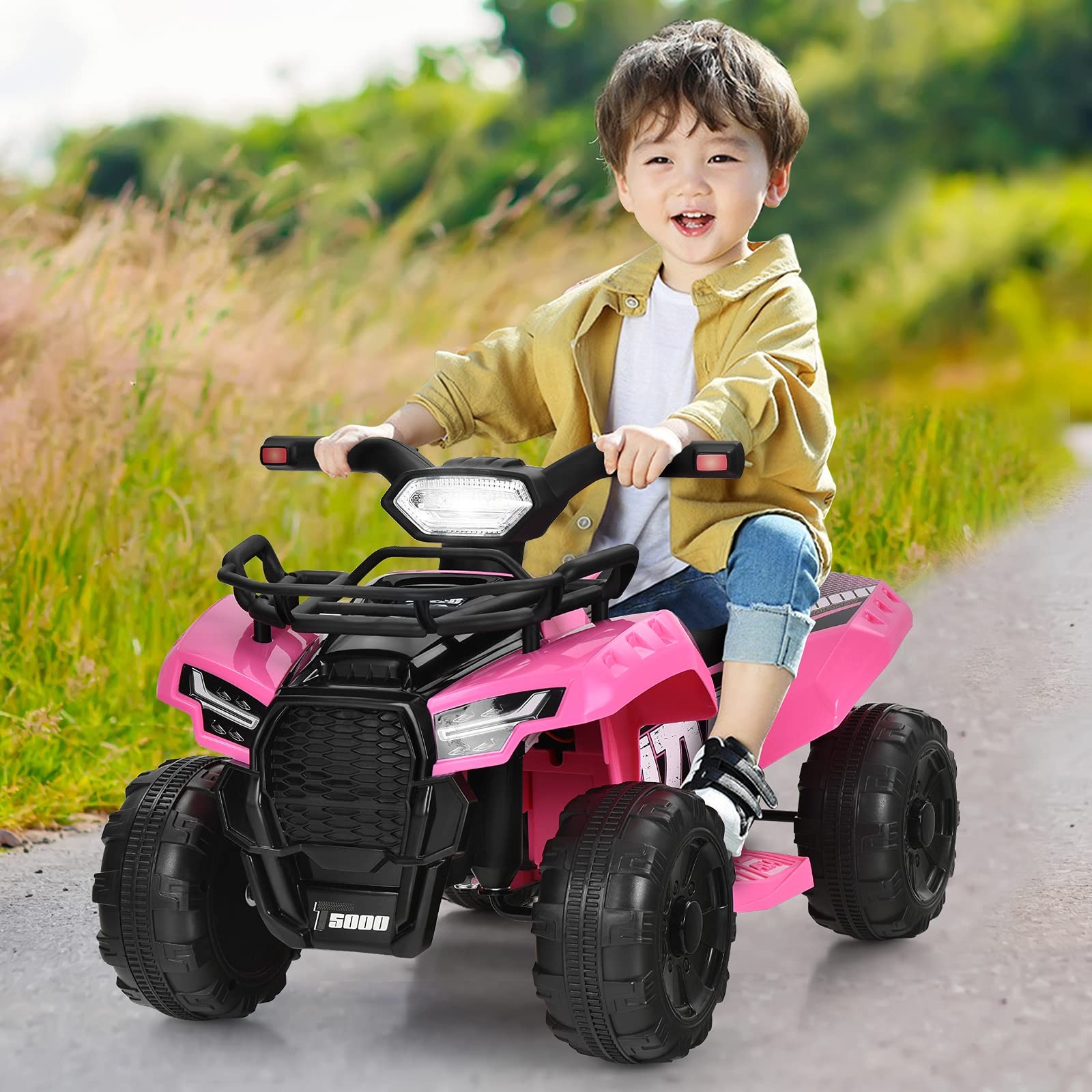 Costzon Kids Atv 6V Battery Powered Electric Vehicle Four Wheeler Quad