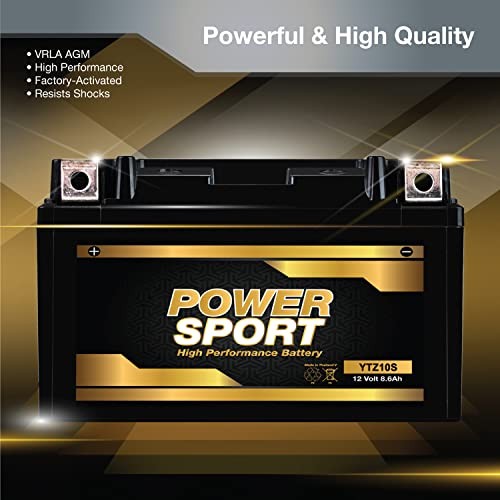 YTZ10S AGM Motorcycle 12V Battery – 8.6Ah, 220 CCA Powersports Batteries for