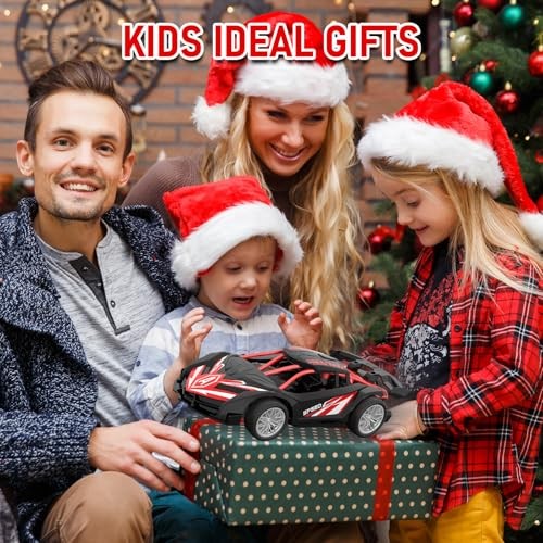 1/18 RC Car for Kids with Rechargeable Battery, LED Lights & Spray – Remote