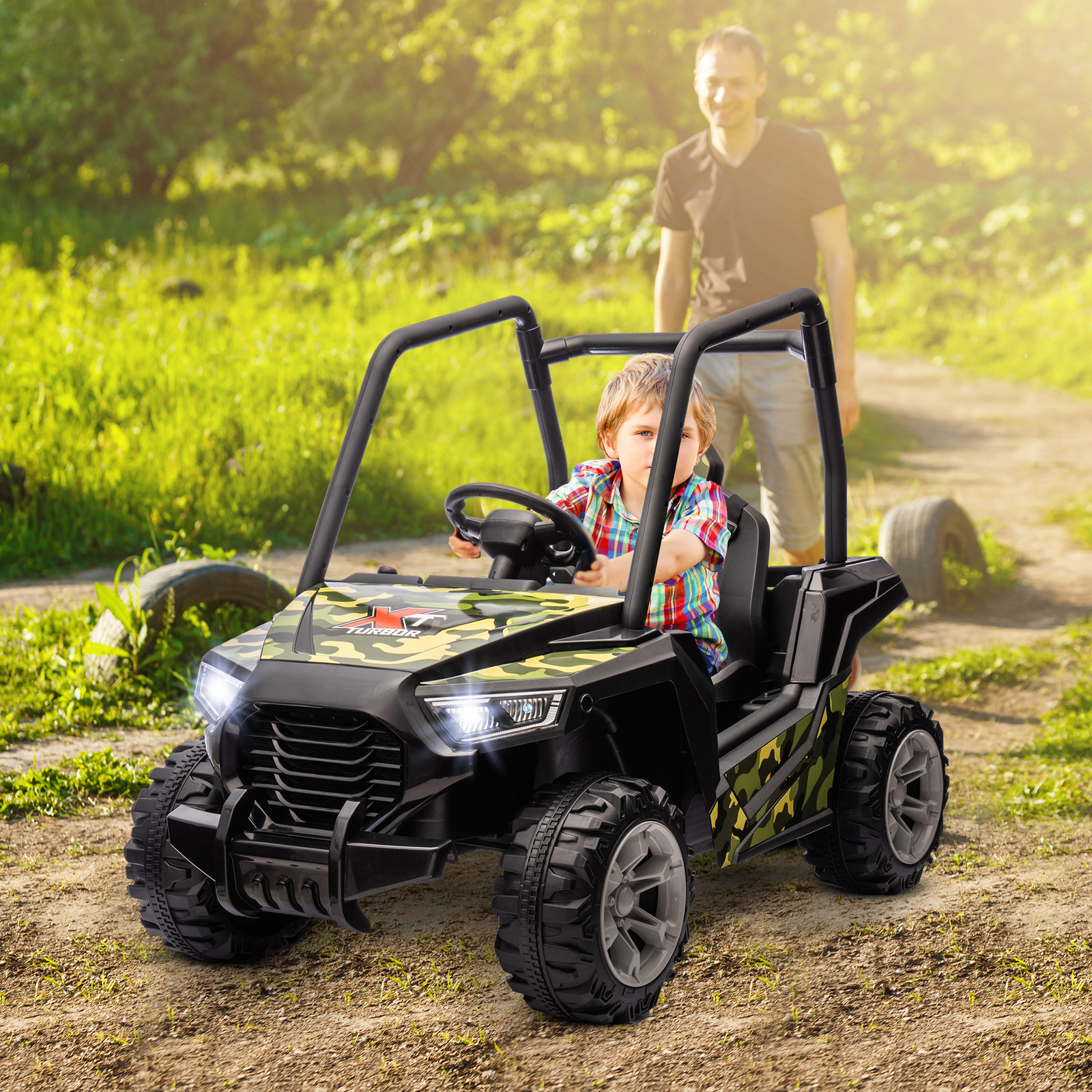 12V Kids Electric Car with Parent Remote Control, Spring Suspension