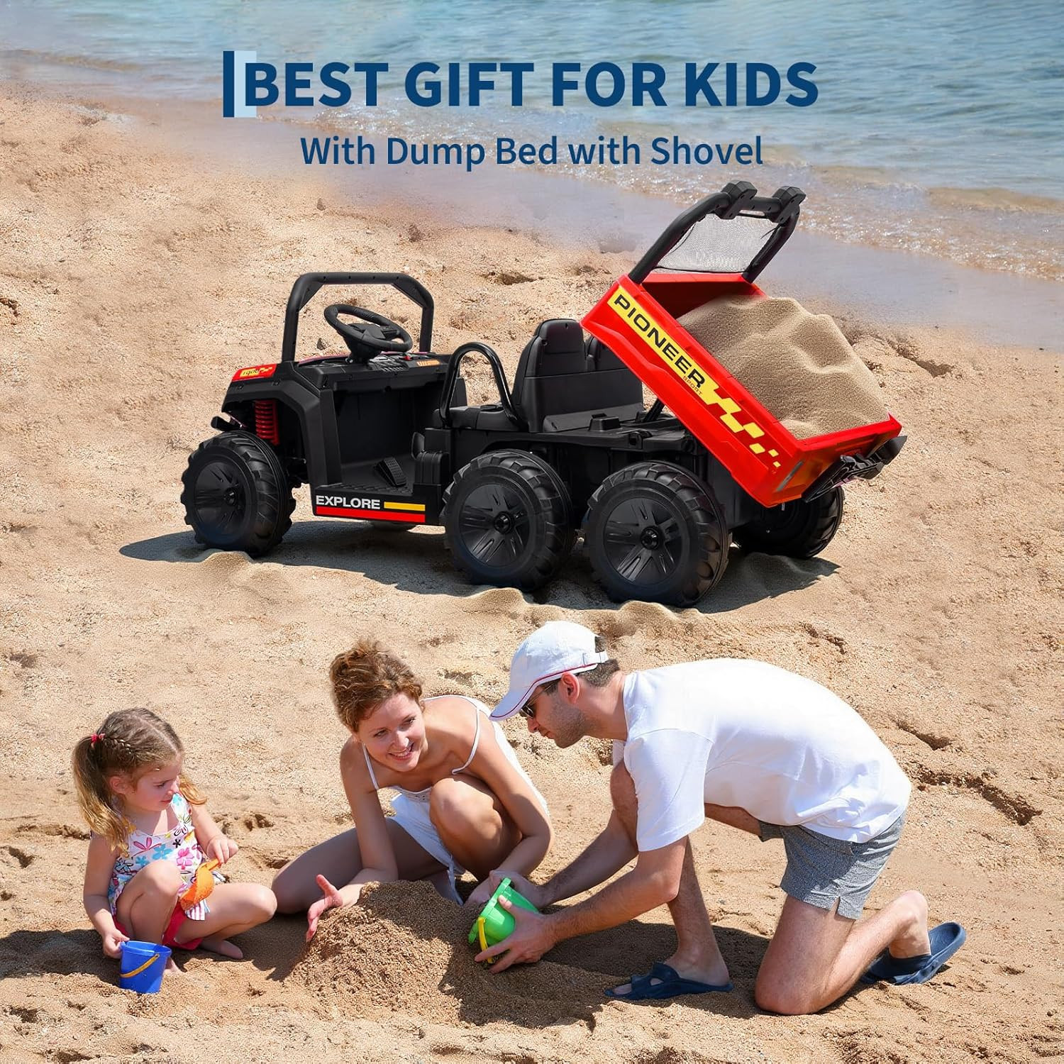 24V Kids 2 Seater Ride on Car Electric Dump Truck 4WD Off-road UTV w/Remote MP3