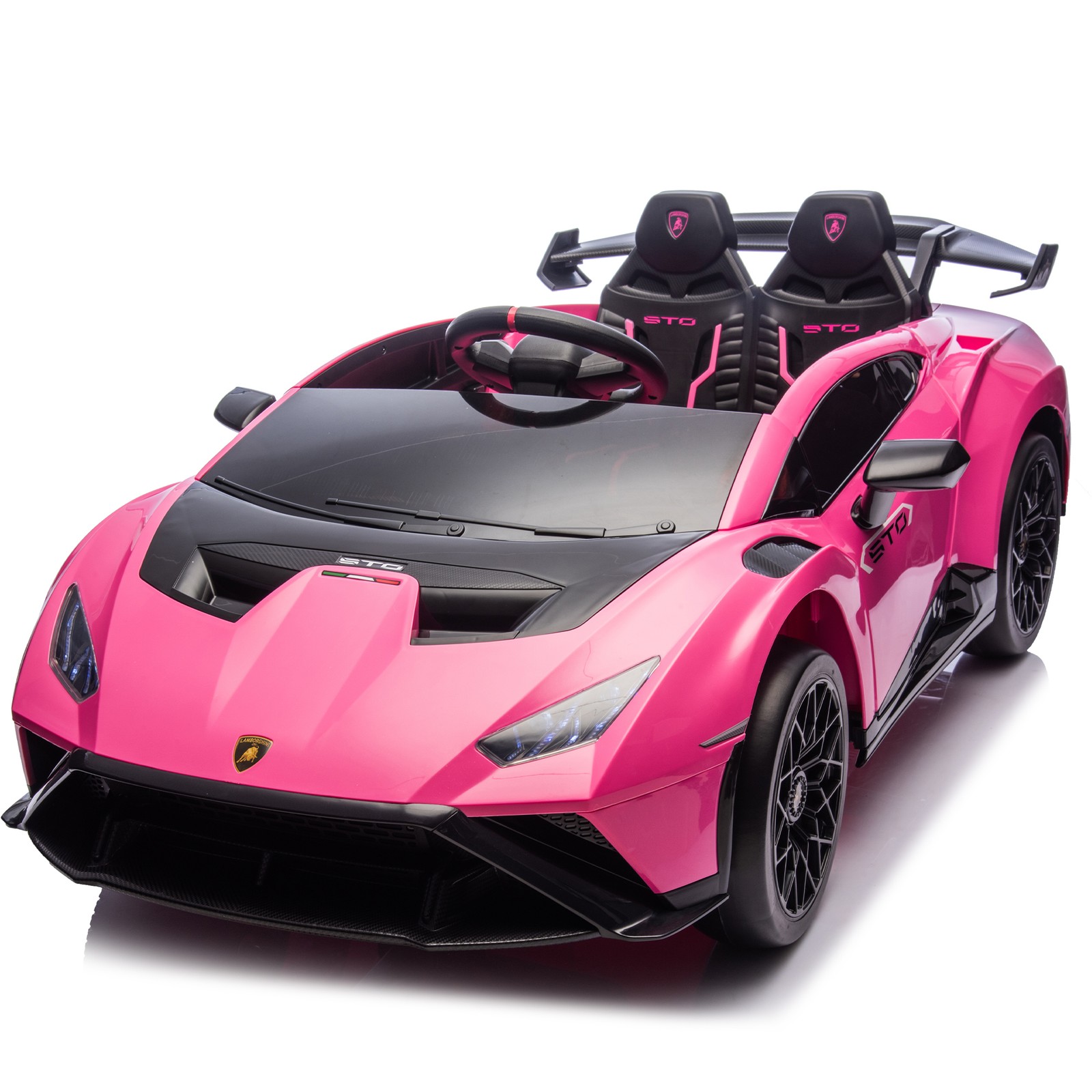24V Kids Electric Ride-On Drift Car 1.86-5.59MPH Foam Front Wheels Ages 3-6 Pink