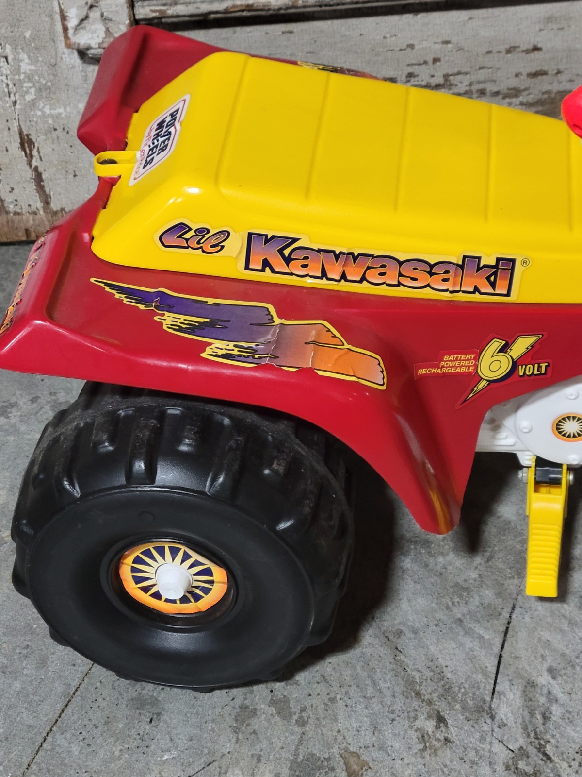 ​Vintage 1995 Power Wheels Lil Kawasaki ATV 6V Ride On Toy Fisher Price FP USA