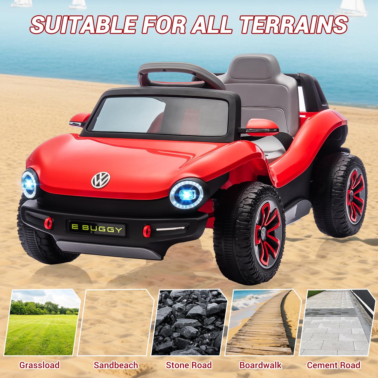 12V 7AH Ride On Car Toddler Electric Vehicle with Remote,Light, USB, Horn, Music