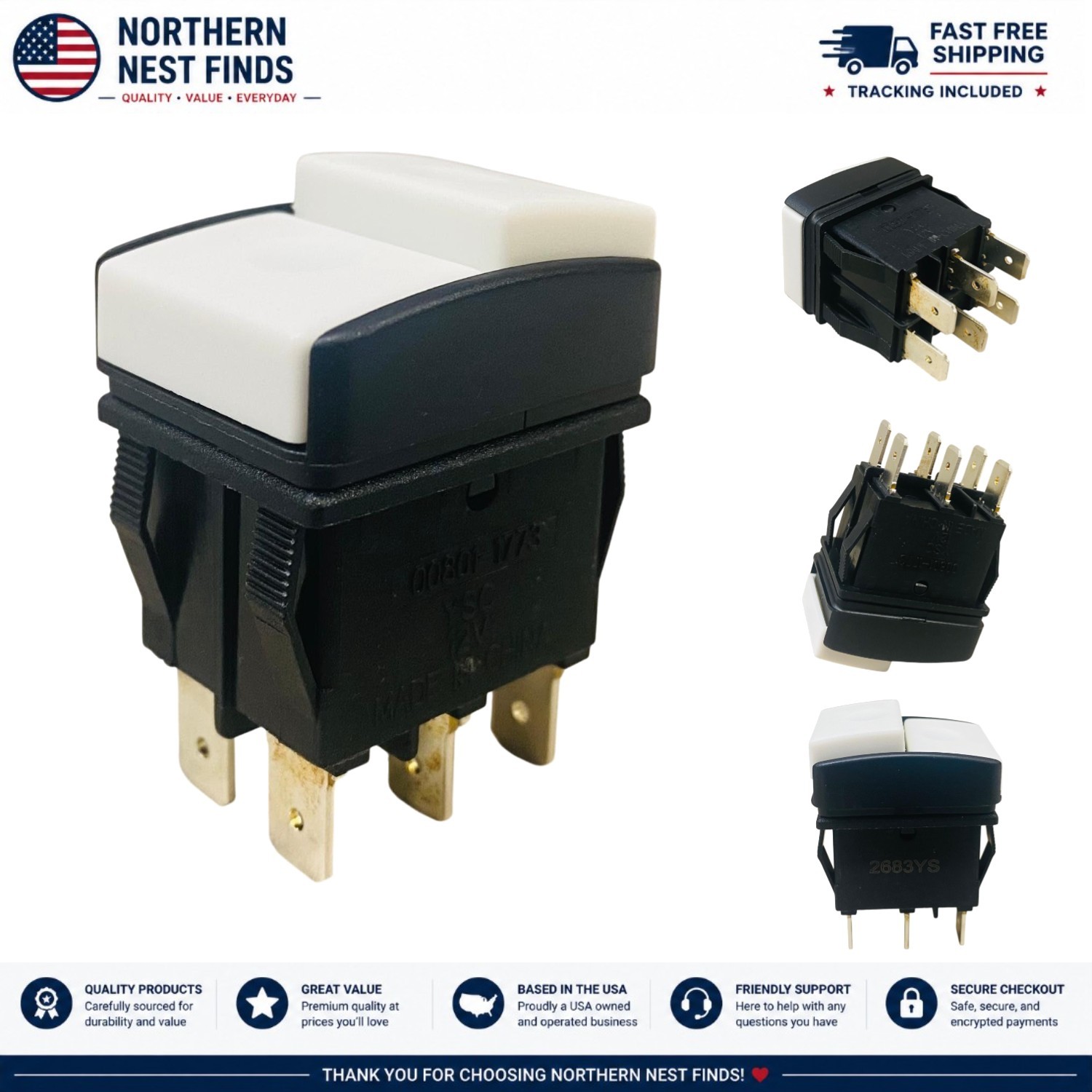 Durable Forward/Reverse Push Button Electronic Switch – Lightweight Design