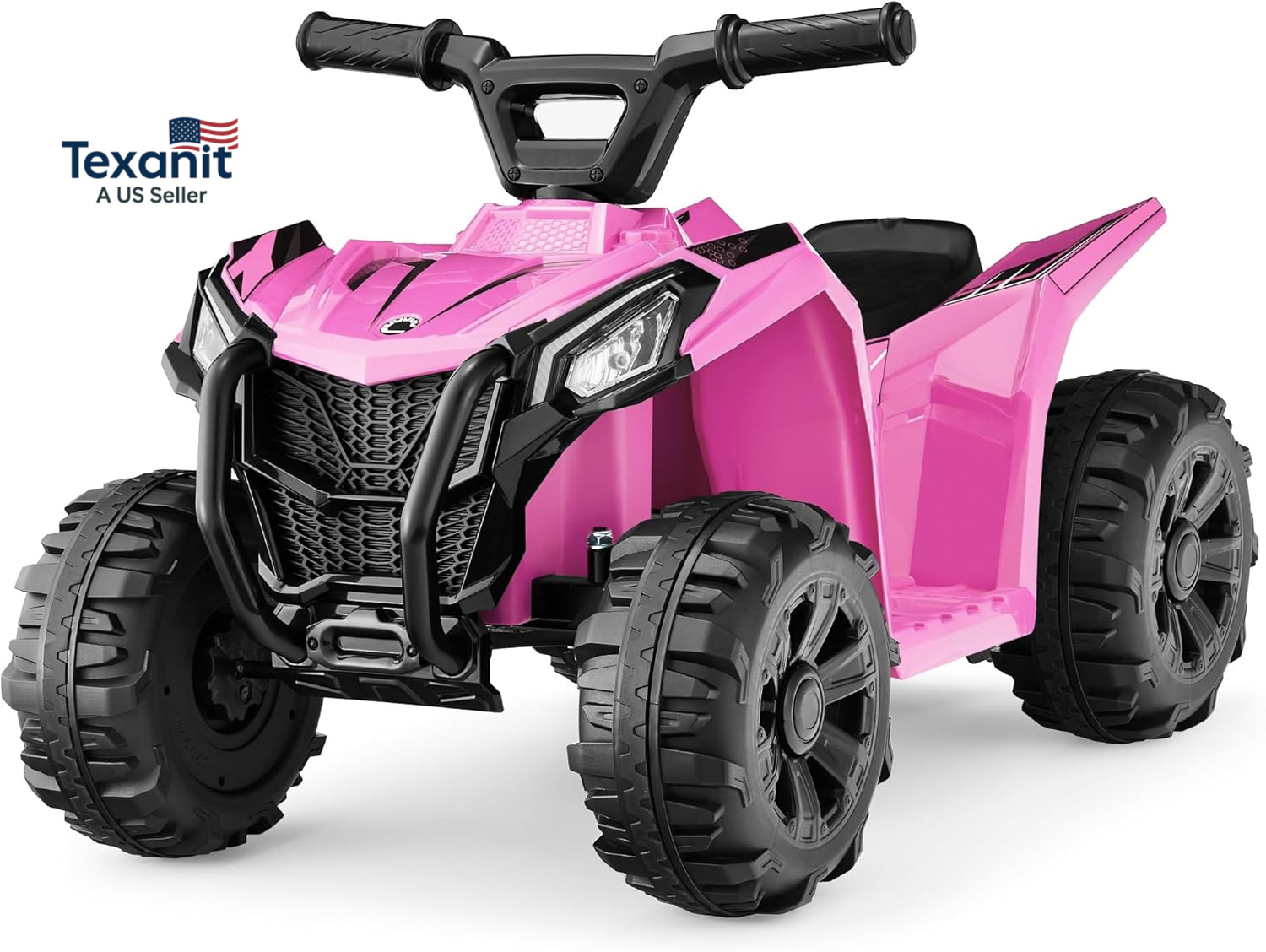 6V Kids Ride on Toy, 4-Wheeler Quad ATV Play Car W/ 1.8MPH Max Speed, Treaded Ti