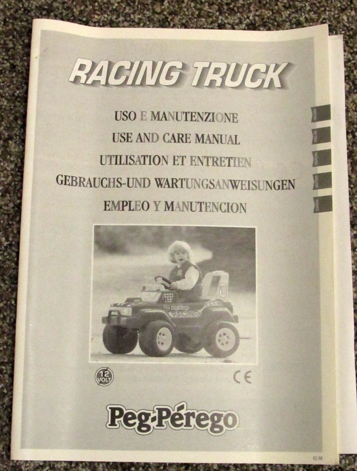 Peg Perego Adventure Racing Truck Use & Care Owners Manual 05/98