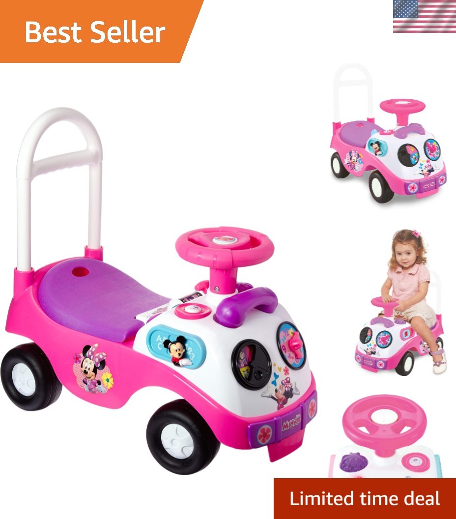 Disney Minnie Mouse Ride-On with Flashing Lights, Beeping Horn & Peekaboo Fun