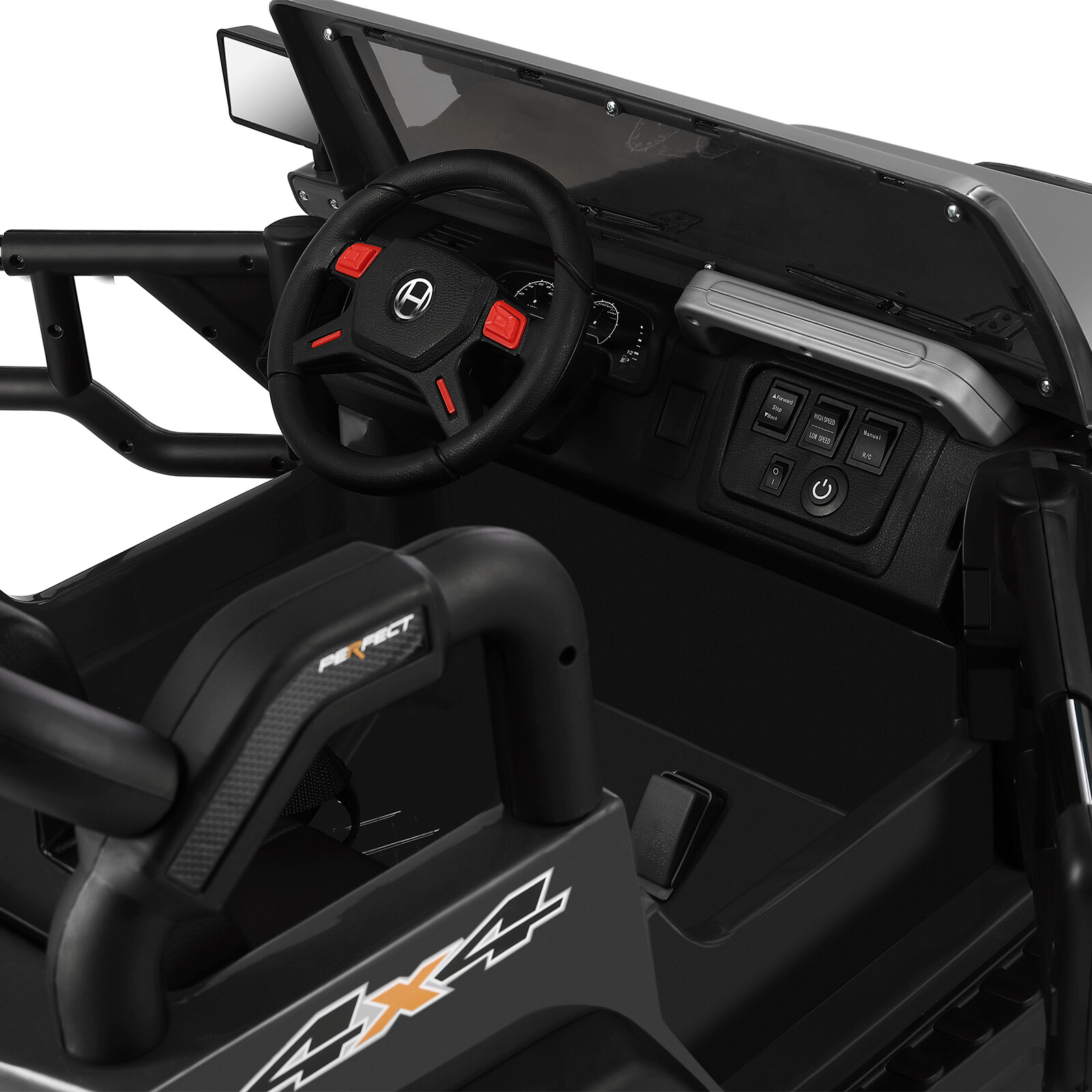 12V Battery 3 Speeds Kids Black Ride On Car Truck w/ RC+MP3+LED Light+USB+Cover