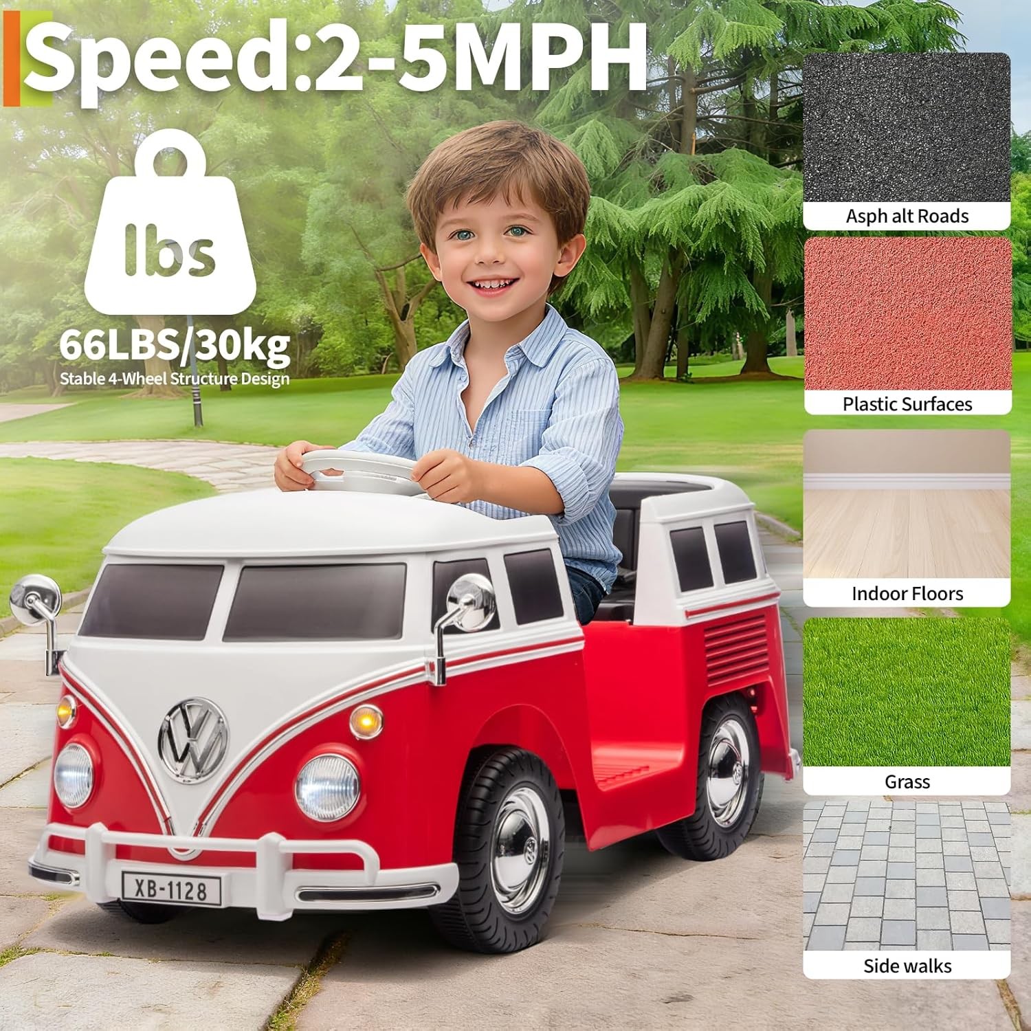 6V Ride on Toys for Kids Licensed Volkswagen Electric Car