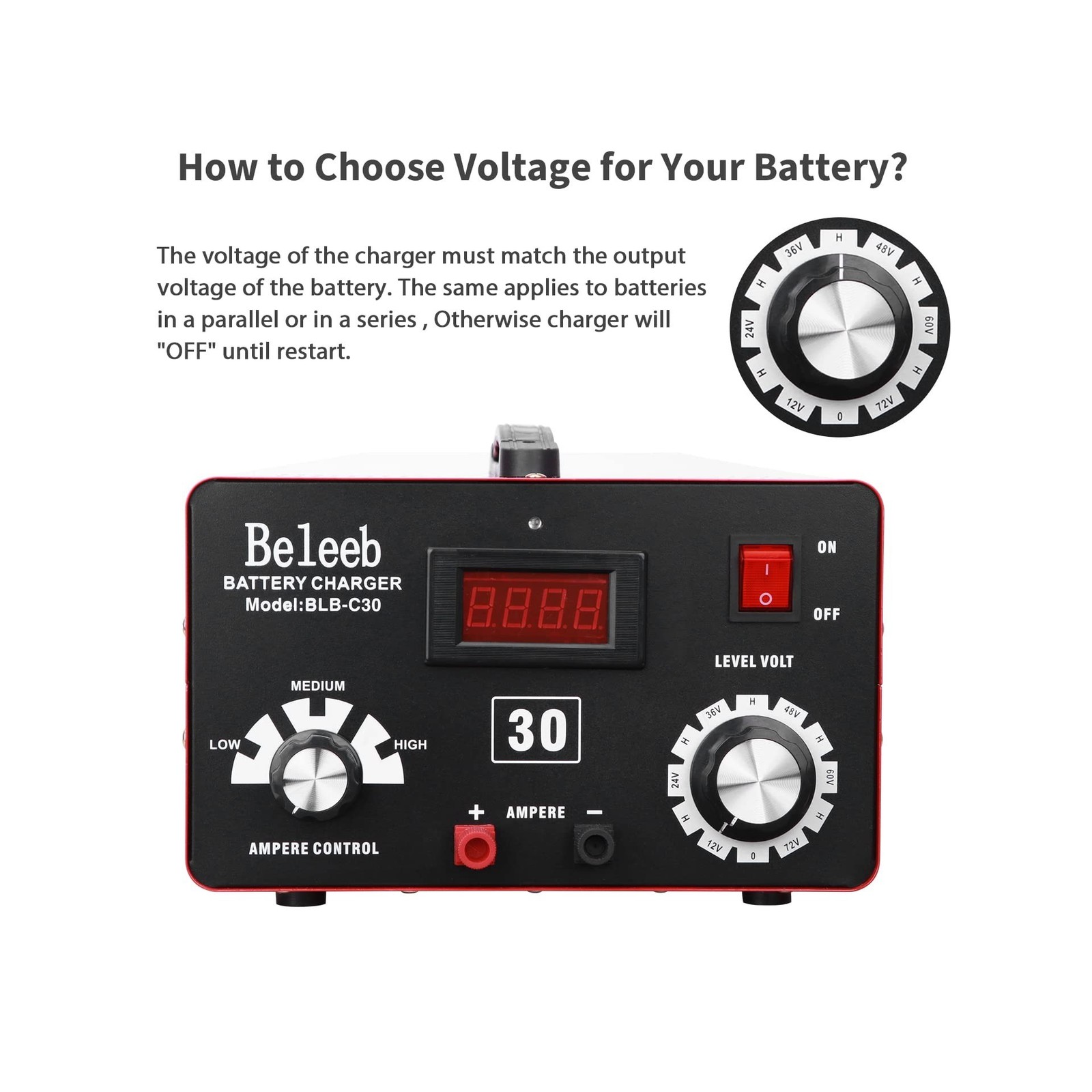 Adjustable Battery Charger 12V 24V 36V 48V 60V 72V Smart LCD Display Pulse Re…