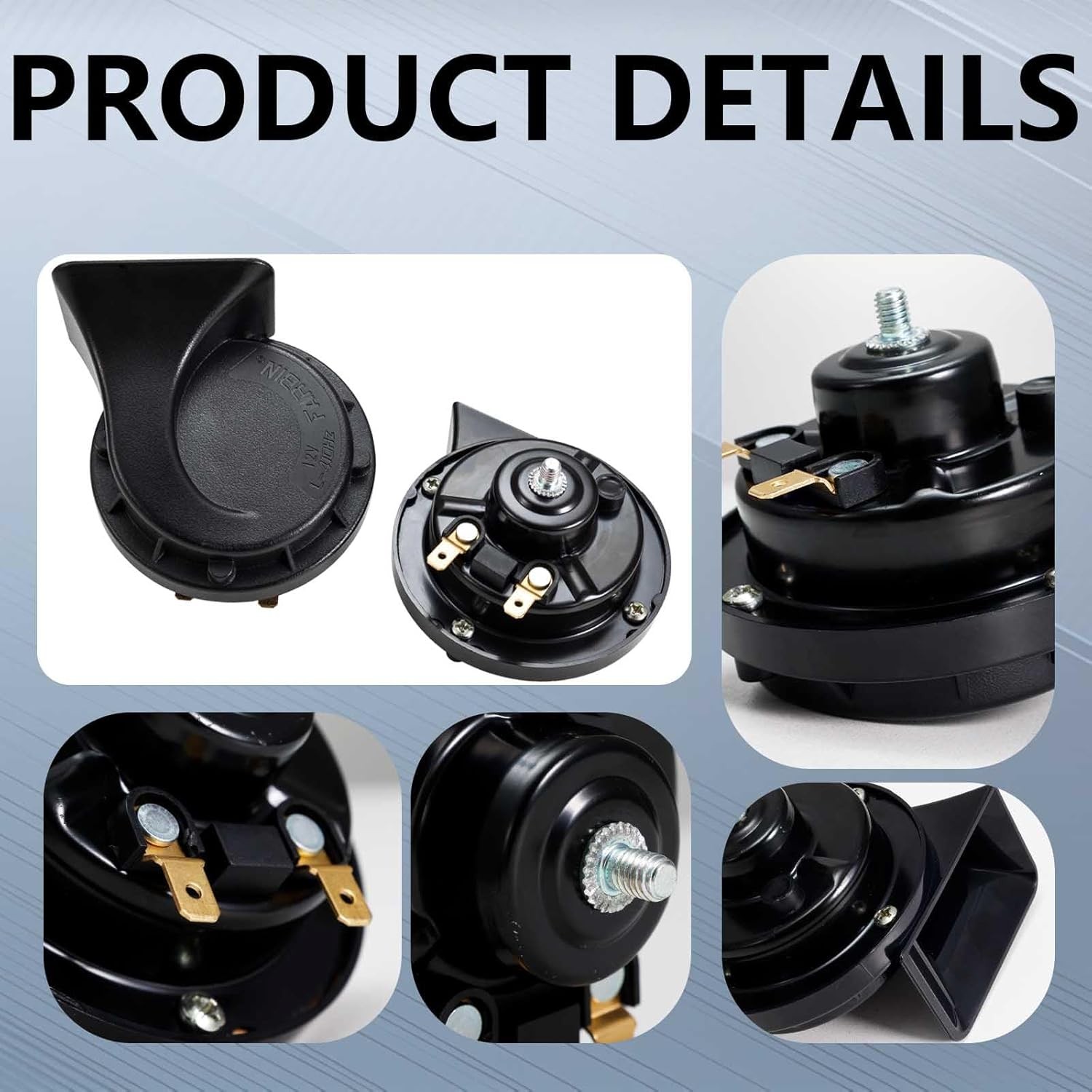 Snail Electric Horn Universal Fit for Car12V Black Train Horn for MotorcycleW…