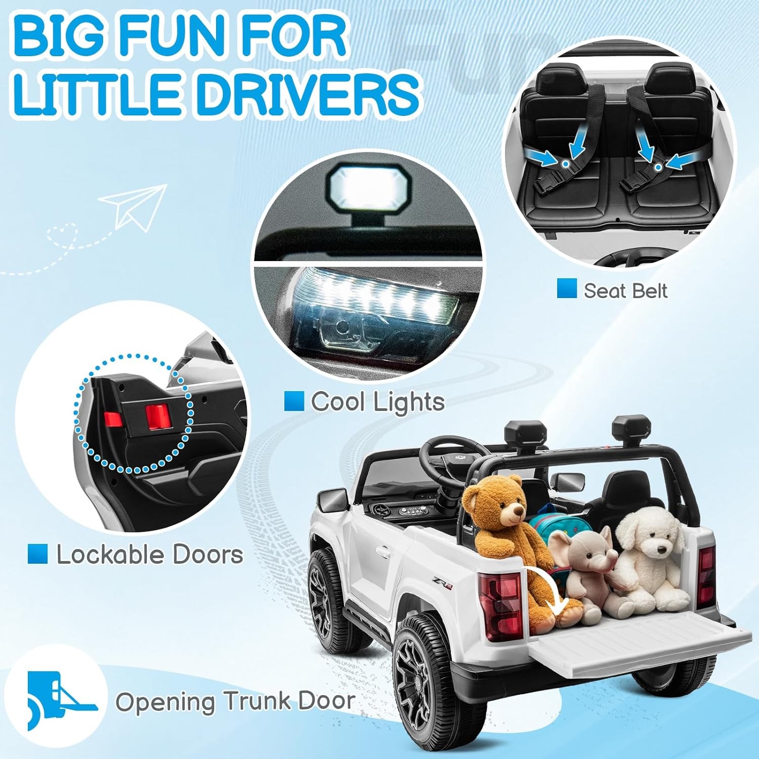 24V Licensed Chevrolet Colorado Electric Car for Kids, Ride on Toys for Toddlers