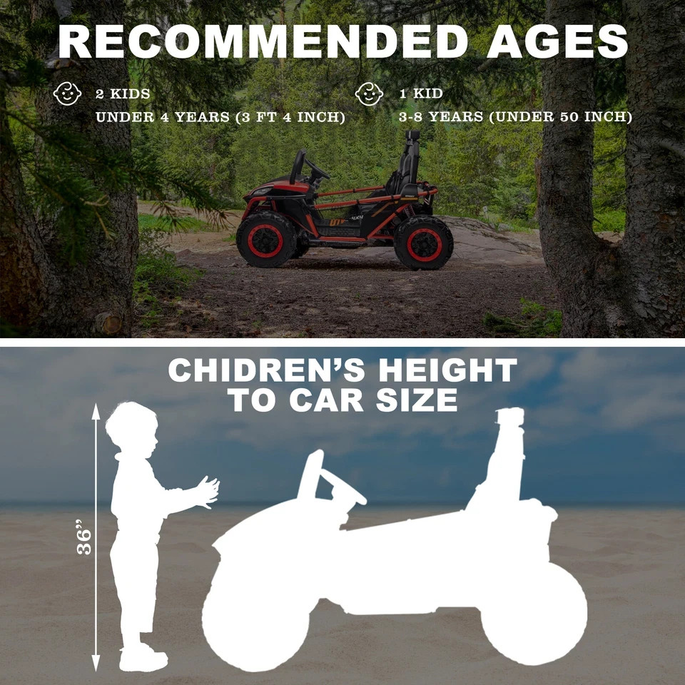 ZEOPHOL 24V Kids Ride On Car UTV Off-Road 2-Seater Purple 400W EVA Wheel Remote