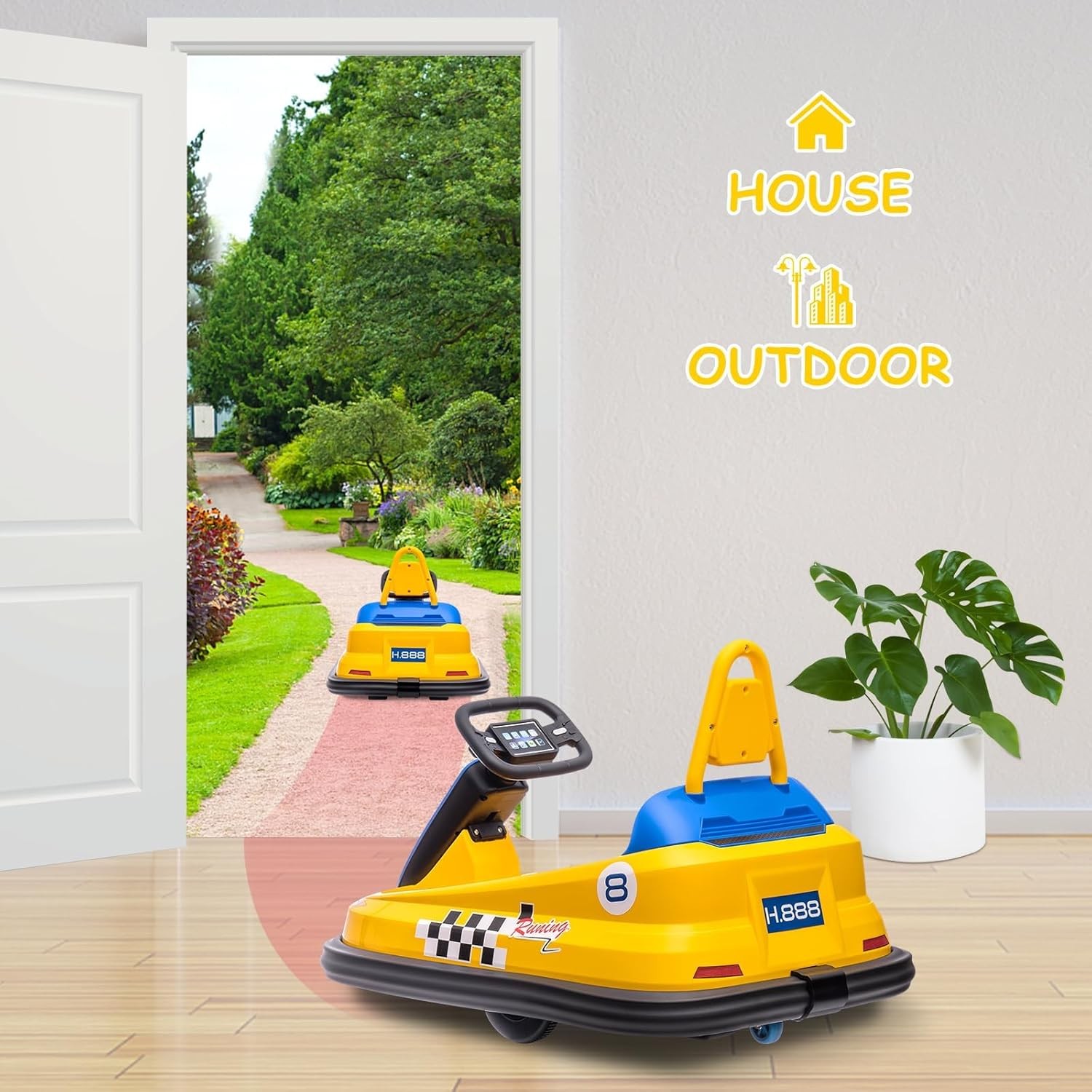 Ride on Toy Kids Bumper Car 360° Rotation 6V Electric Ride On Bumper Ages 1.5-6