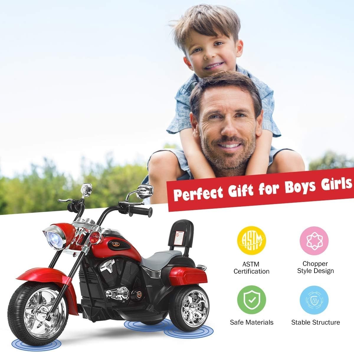 Rechargeable Electric Toddler Motorcycle for Boys Girls Gift