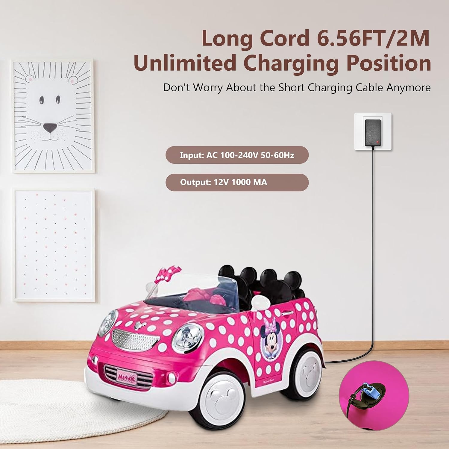 12V Battery Charger with Blue Plug for Kid Trax Ride-On Toys Compatible with Sco
