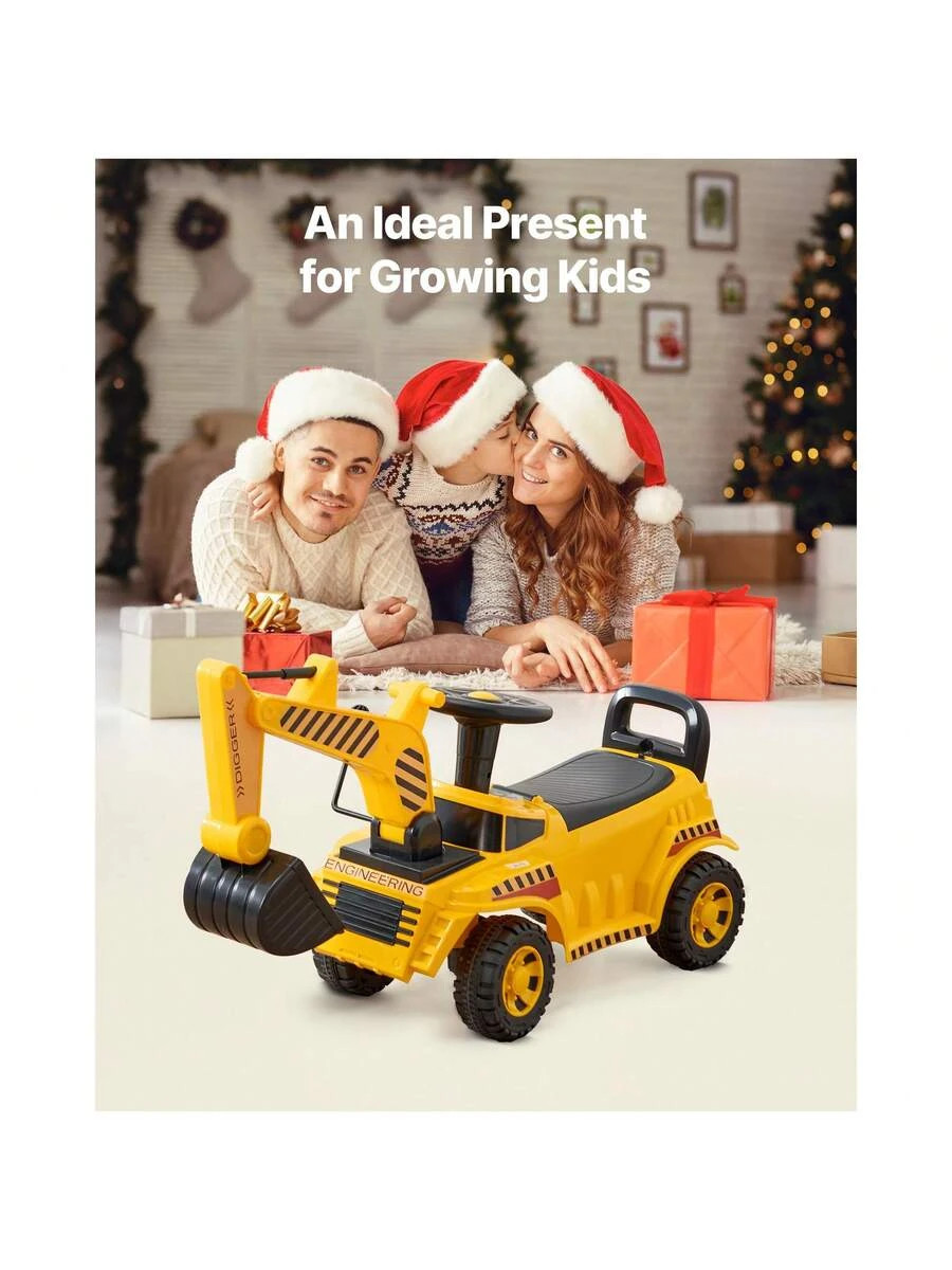 Ride On Toddler Car Push Excavator Digger Toy 19-36 Months 55Lbs