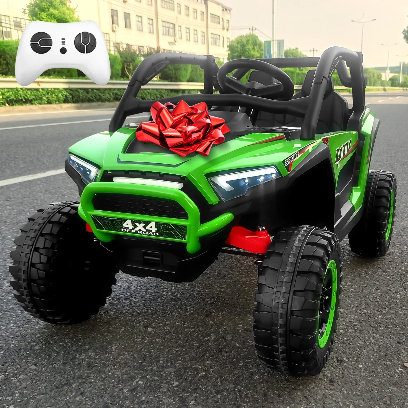 4WD 24V Ride on Toys for Kids with Remote Control, 2 Seater Electric Vehicle wi