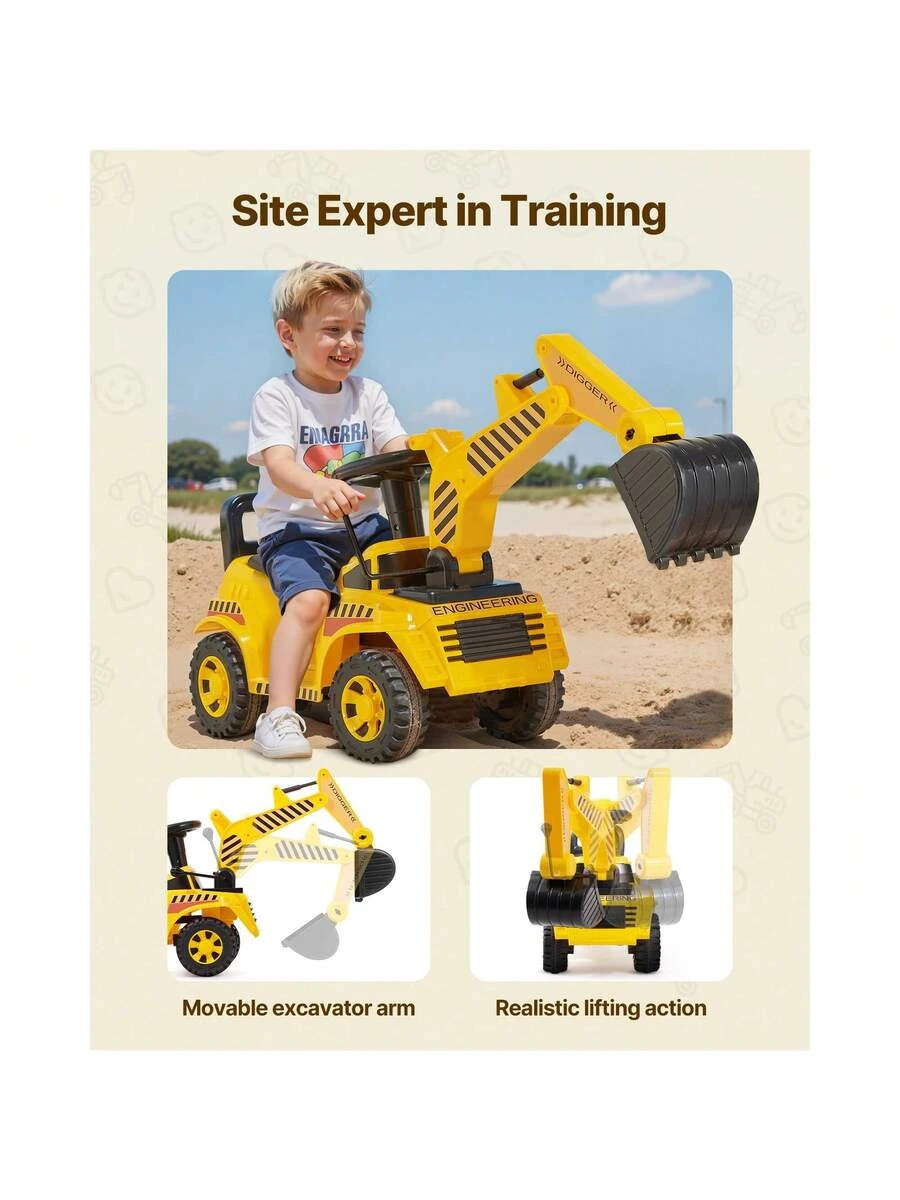 Ride On Toddler Car Push Excavator Digger Toy 19-36 Months 55Lbs