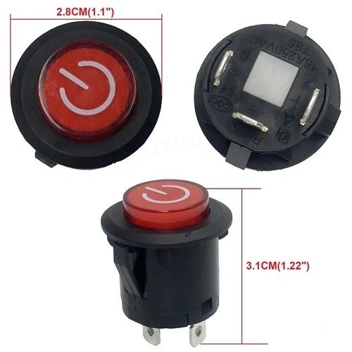2 Pcs Power Button Switch Push Start for Ride-On Toy Car Electric Power Wheel Bu