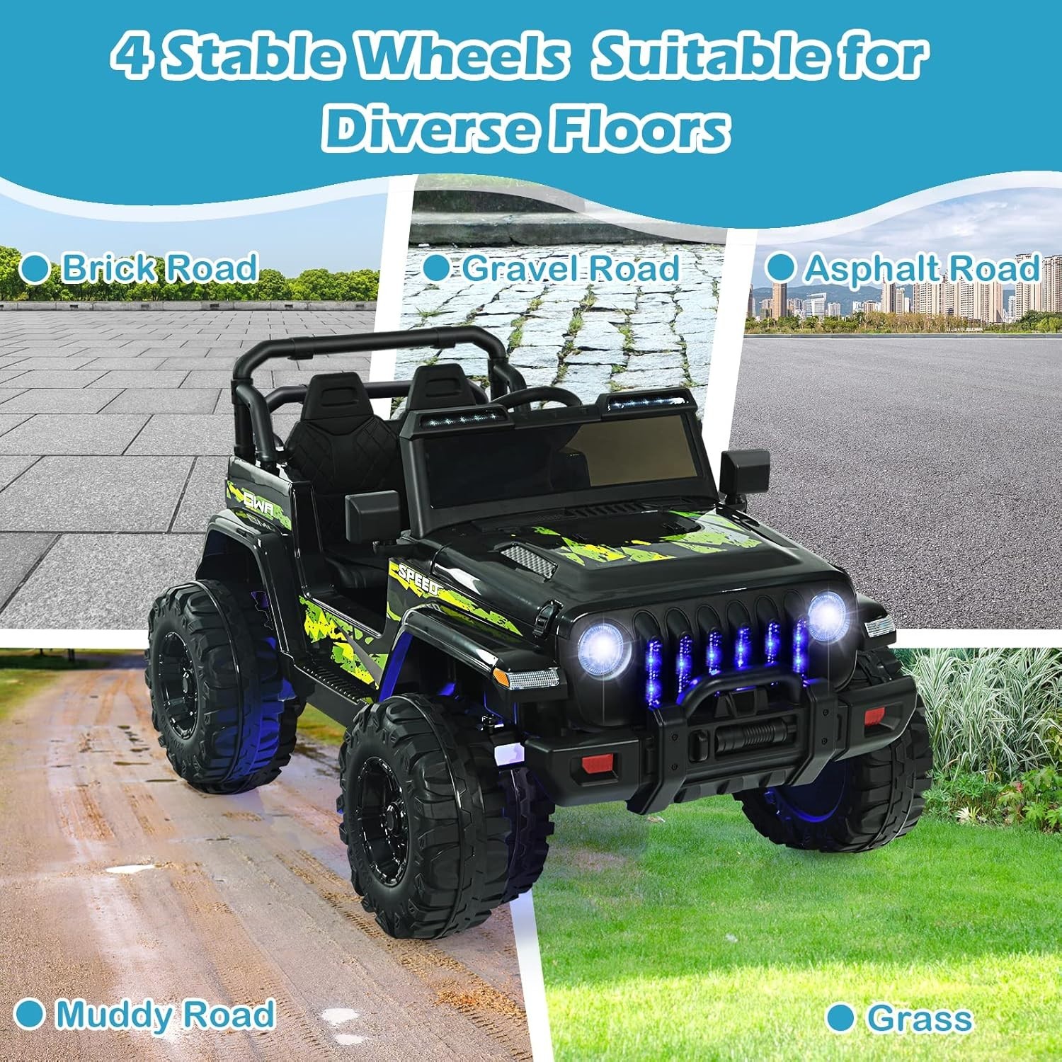 Electric Ride On Truck for Kids – Bluetooth, Music & Safety Features