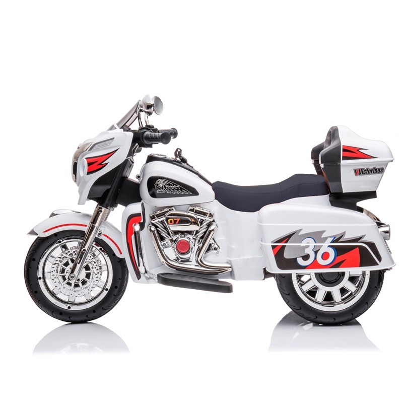 Kids Ride On Motorcycle 12V 2-Seat Electric Motorbike 3 Wheels for 3-8 Years Old