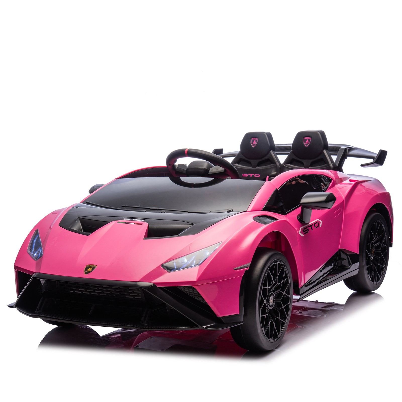 24V Kids Electric Ride-On Drift Car 1.86-5.59MPH Foam Front Wheels Ages 3-6 Pink