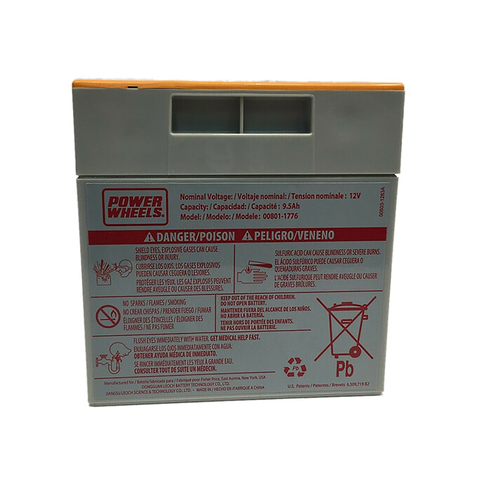 Power Wheels 00801-1661 Orange Top 12V Battery Fisher Price Genuine