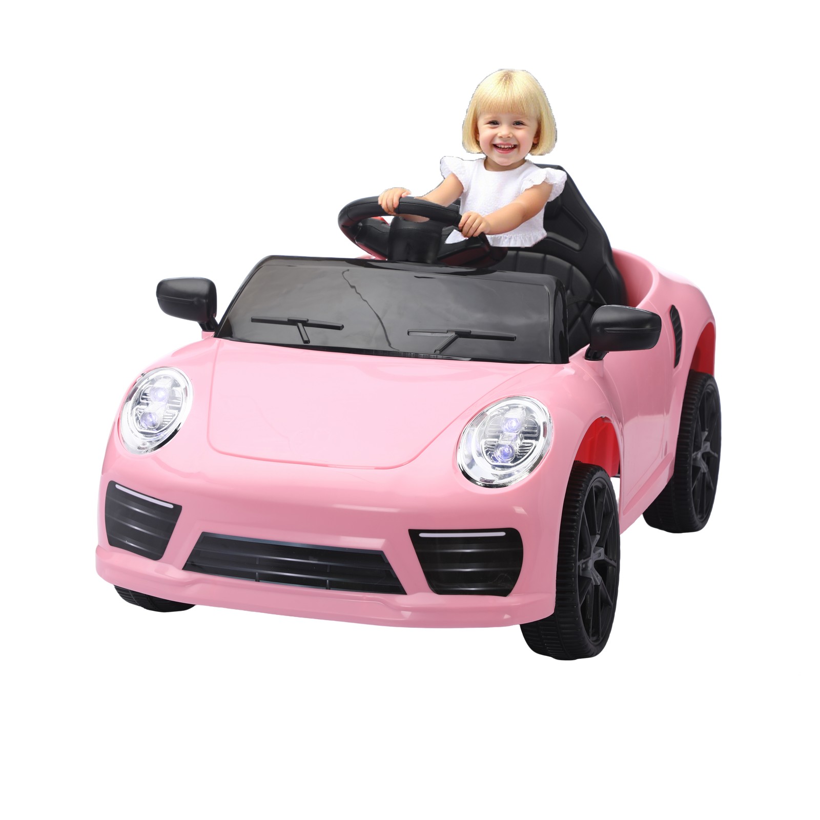 Ride on car Kids Electric Car Riding Toys for Kids W/Remote Control Swing Pink