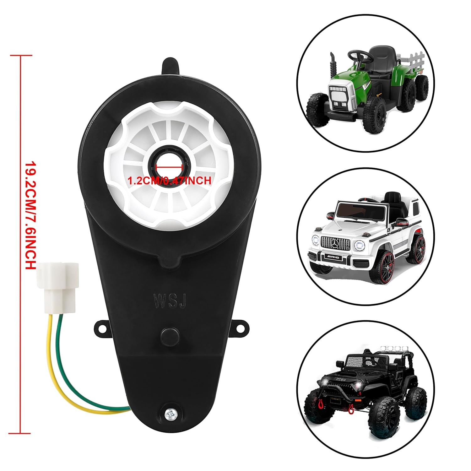 24V 30000RPM Kids Ride On Car Motor Upgrade Power Wheels High Speed Gearbox