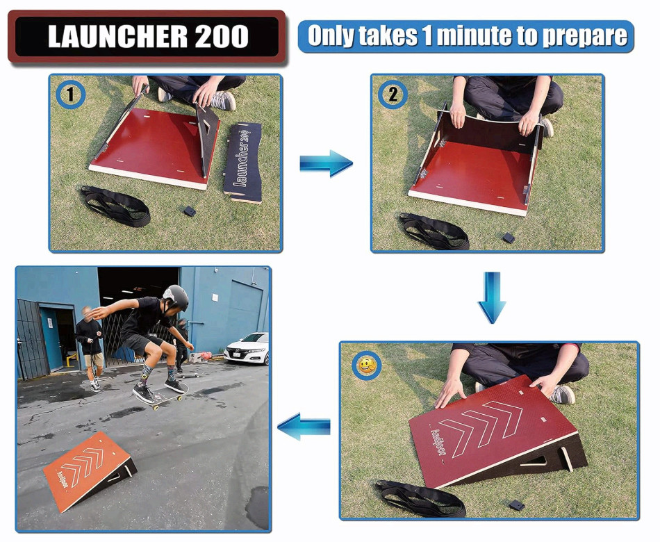 Kids jumping ramp 25.2in for skateboard, bike, scooter, BMX, RC car
