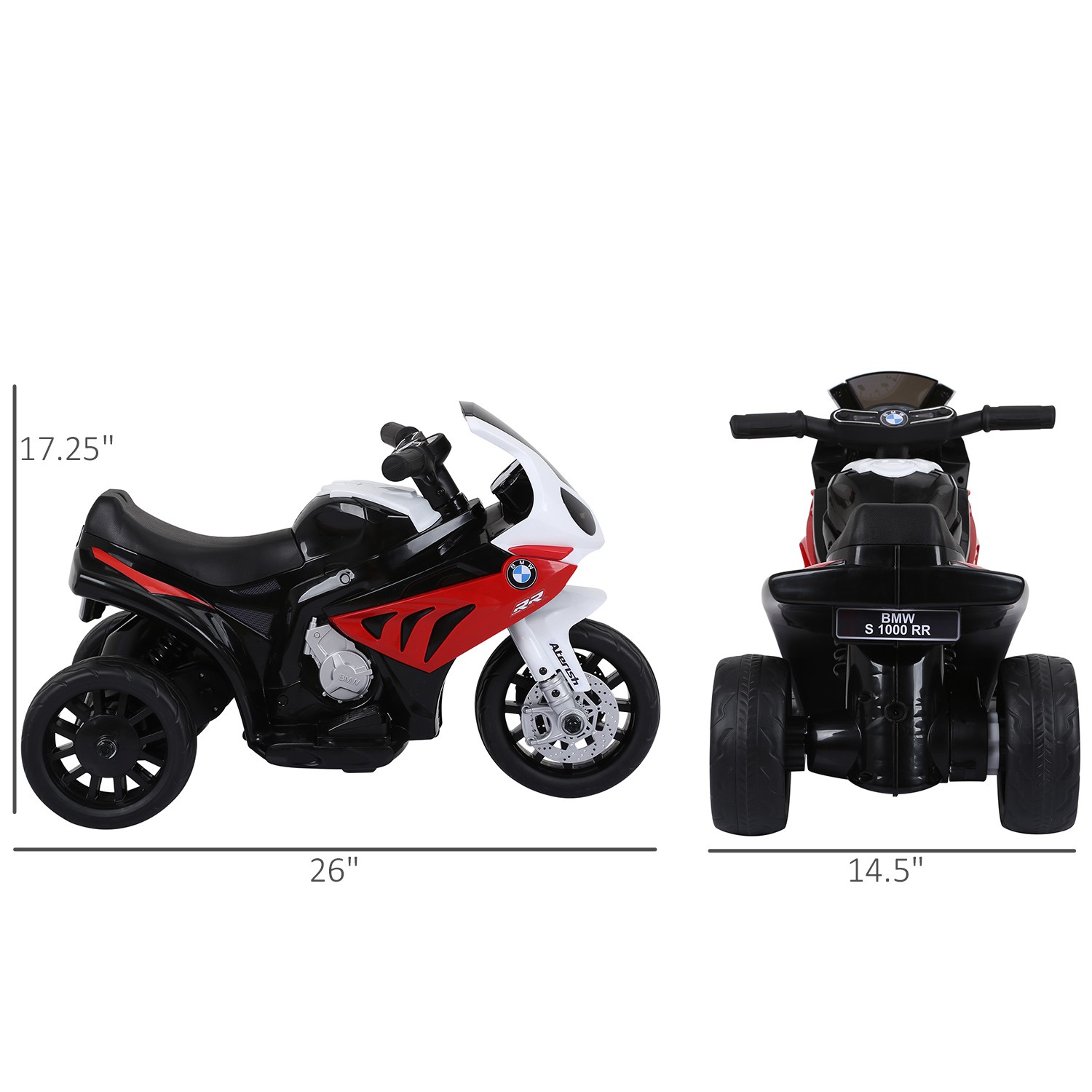 6V Kids Motorcycle Licensed BMW with Headlight, Music, Red