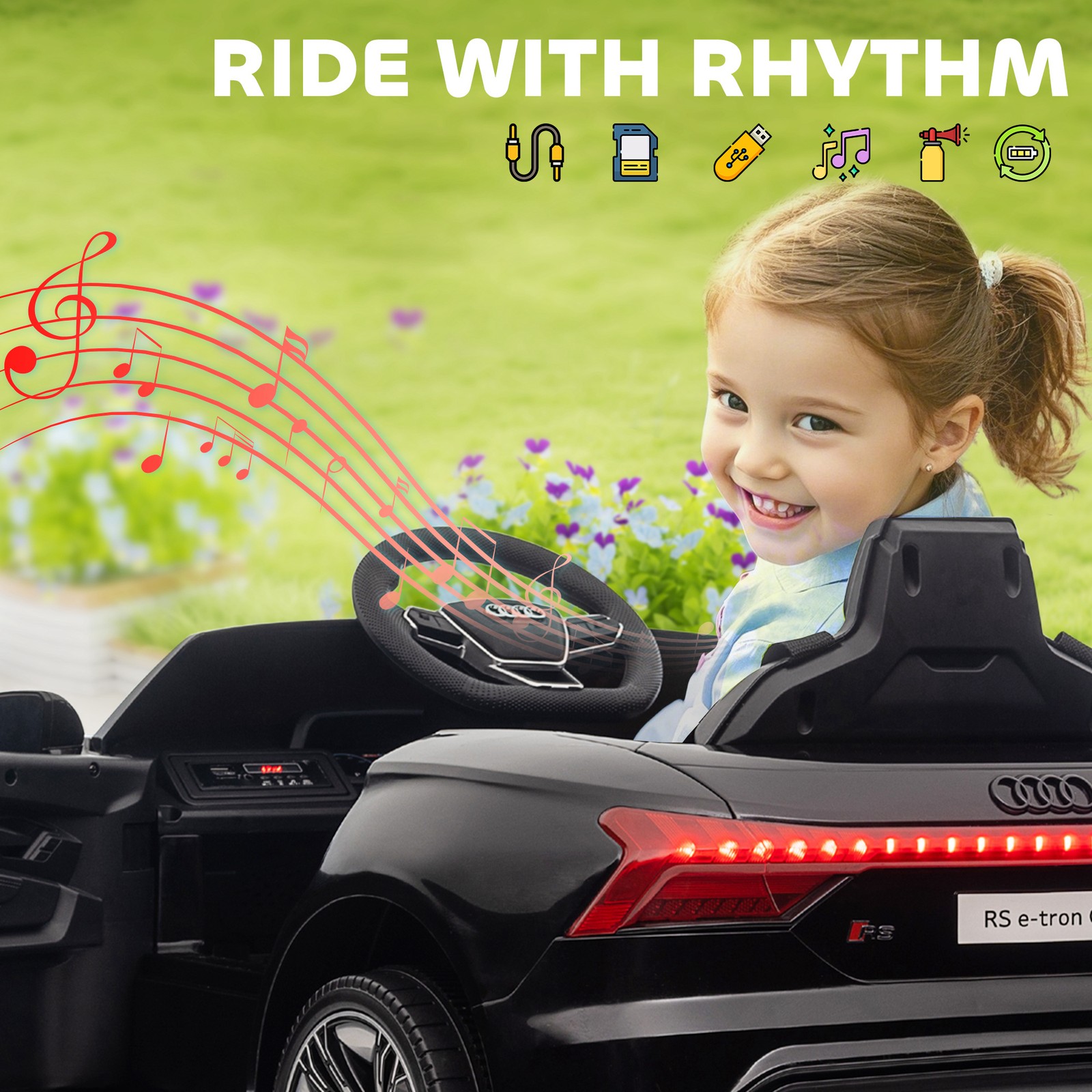 12V Kids Electric Ride On Car, Licensed Audi RS e-tron GT