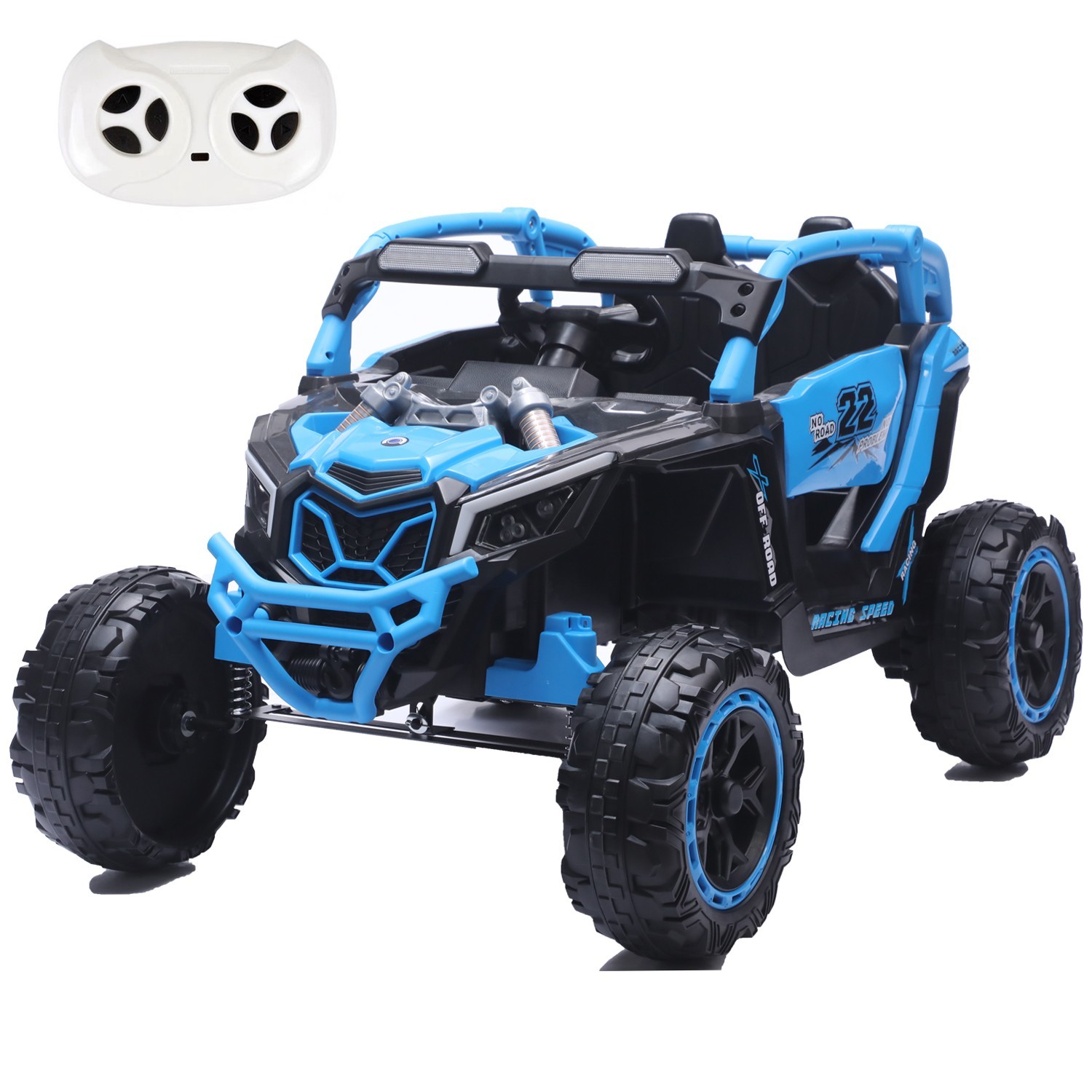 24V Kids Electric Car Ride on UTV Battery Power Wheels with Remote Control, Blue