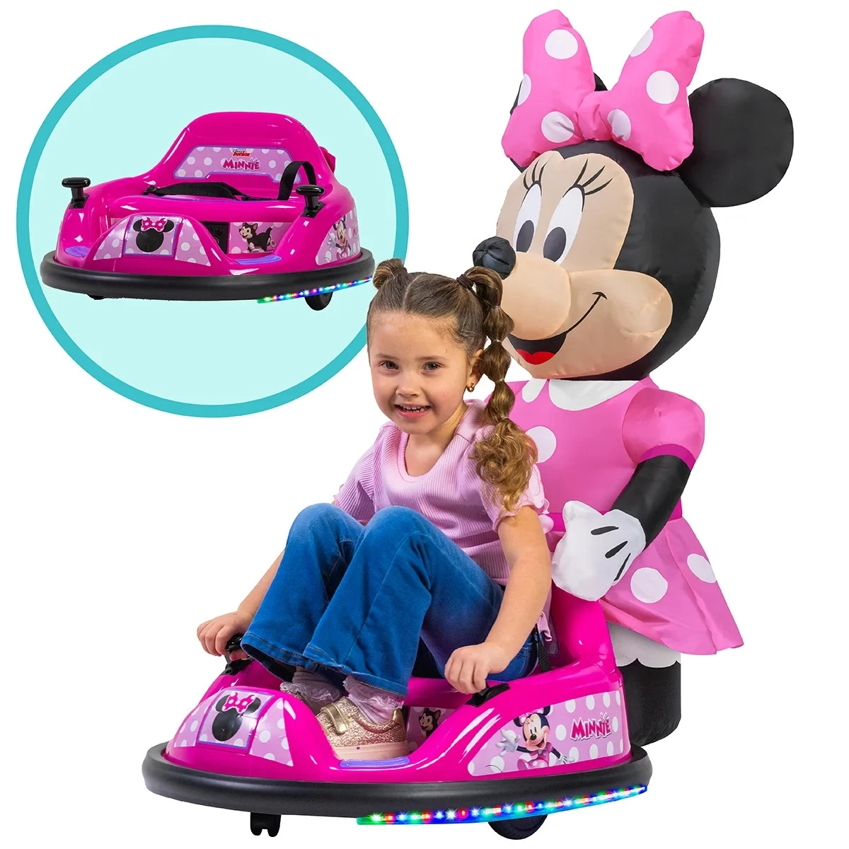 Minnie Mouse ImaginAir 6V Battery-Powered Bumper Car Ride-On, Pink