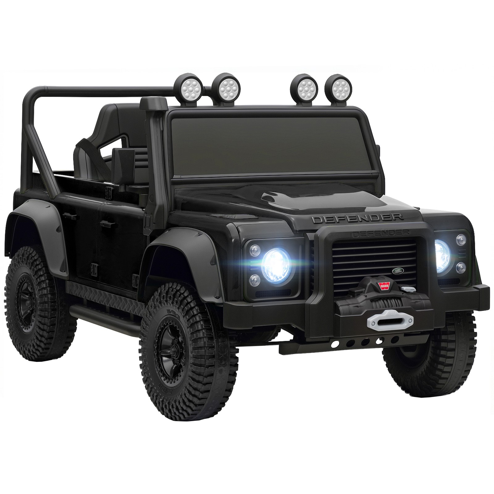 Kids Electric Car, Land Rover Licensed Off-Road Ride On Car, Black