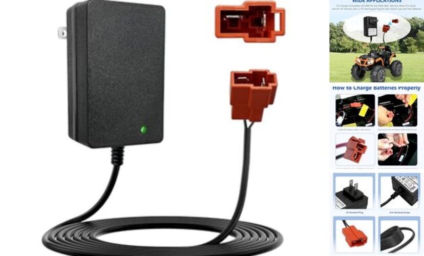 12 Volt Battery Charger for Kids ATV Ride On Toys, Fit for BMX X6, Kid TRAX