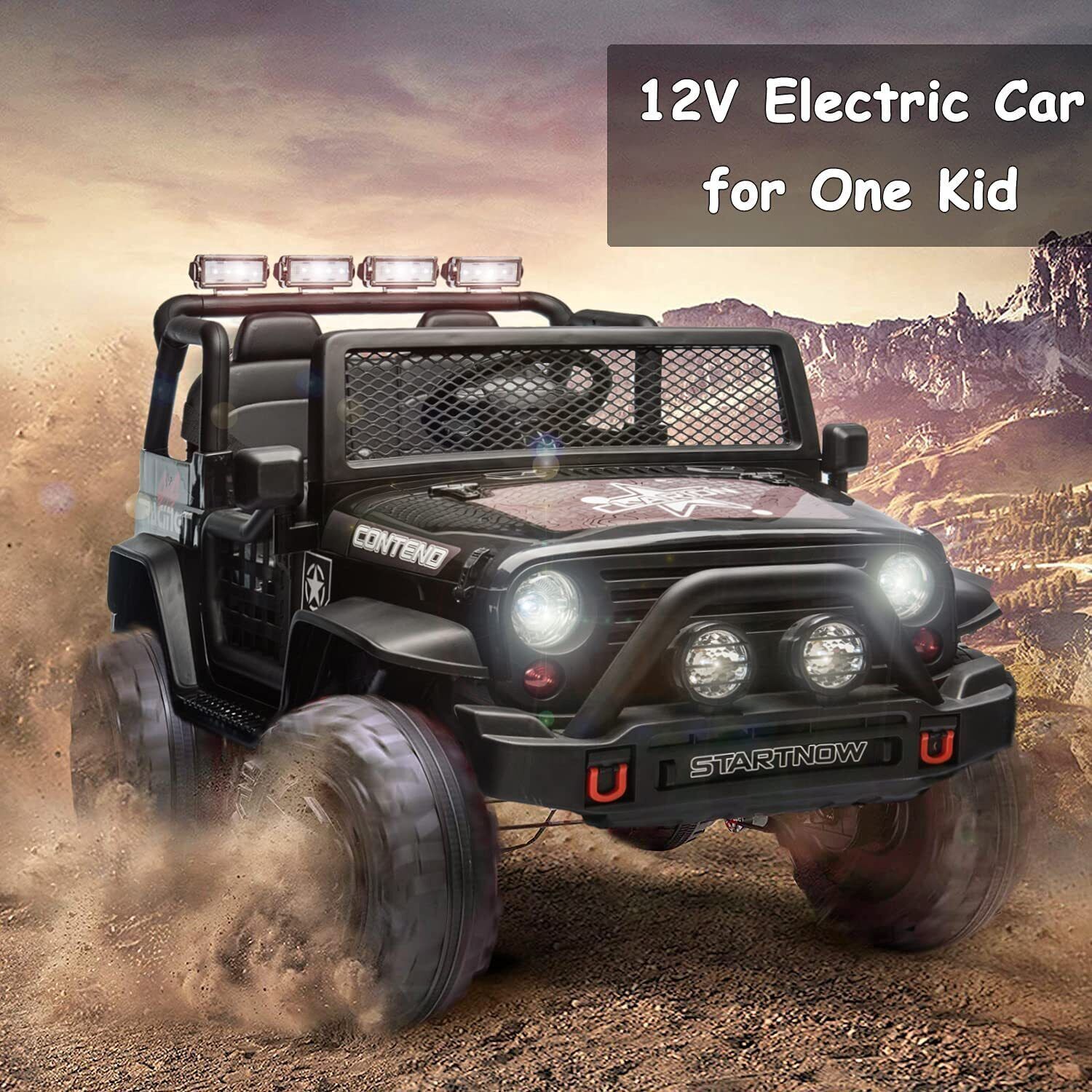 12V Ride On Truck Electric Jeep Off-Road Vehicle Car Toy W/ Remote Led Light MP3