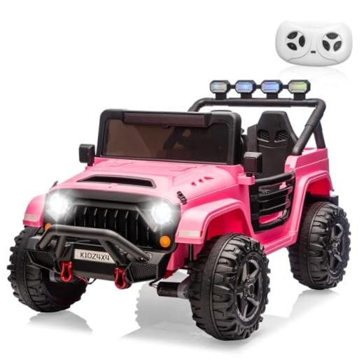 Kids 24V 2-Seater Electric Ride-On Car – 4×4 Truck – Remote Pink – Remote